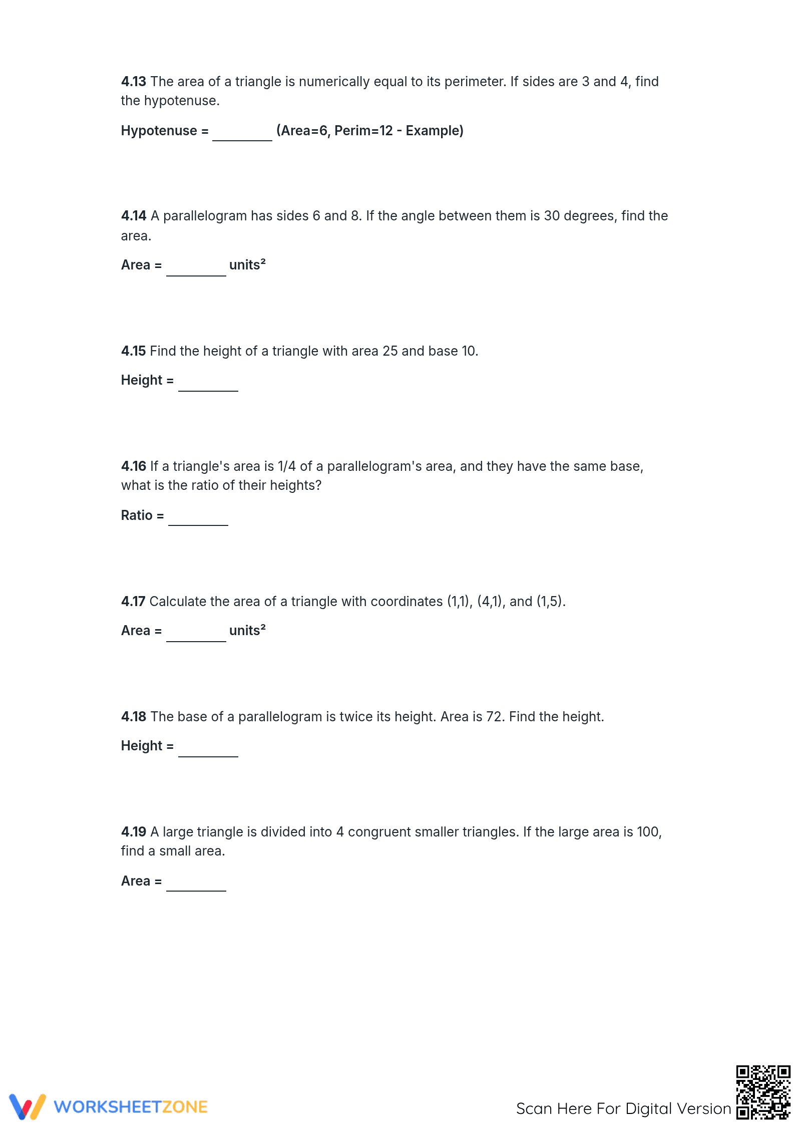 Essential Area: Triangles & Parallelograms | Grade 10-12 - Page 5