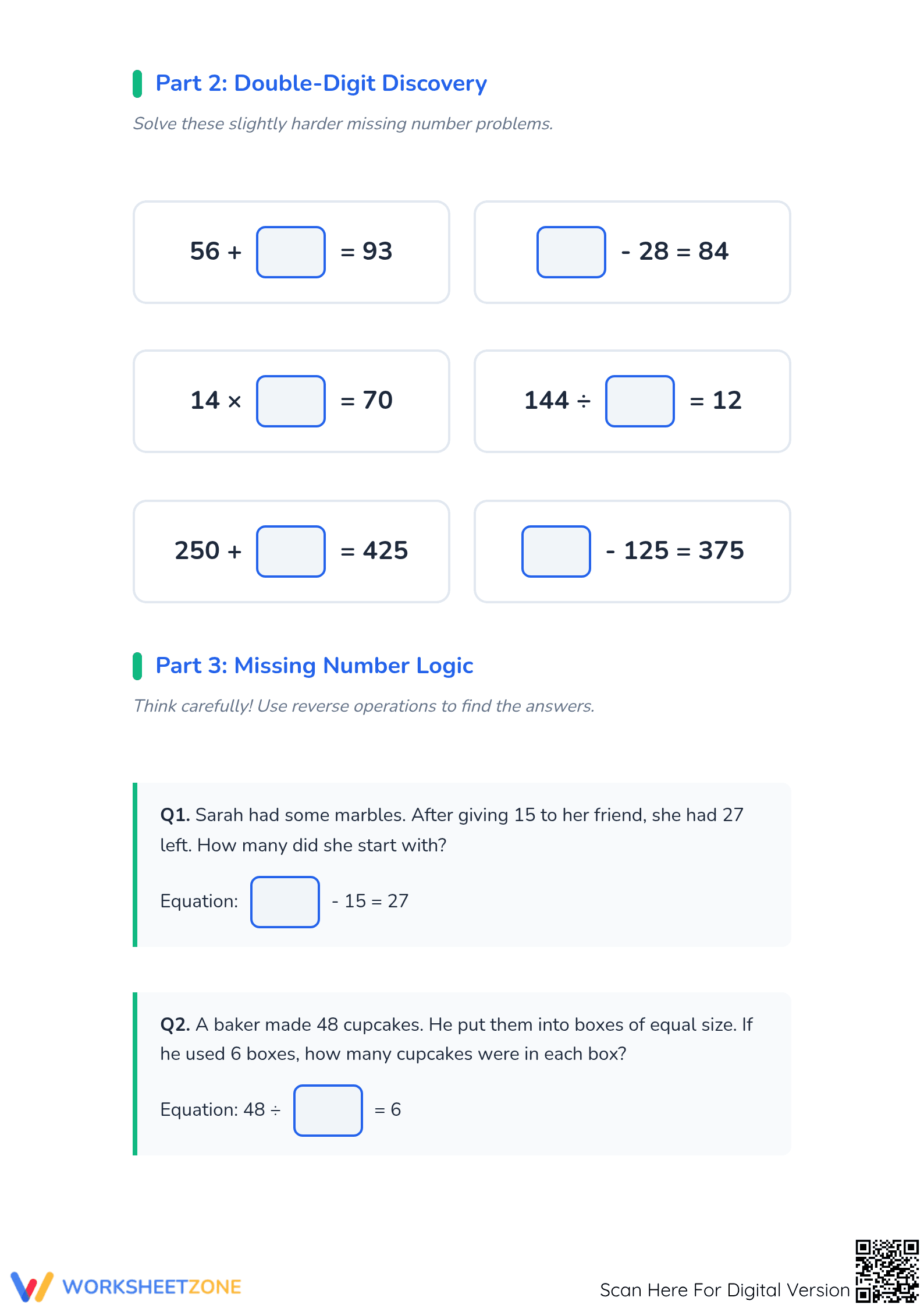 Missing Numbers Challenge: Essential Grade 4 Math Worksheet - Page 2