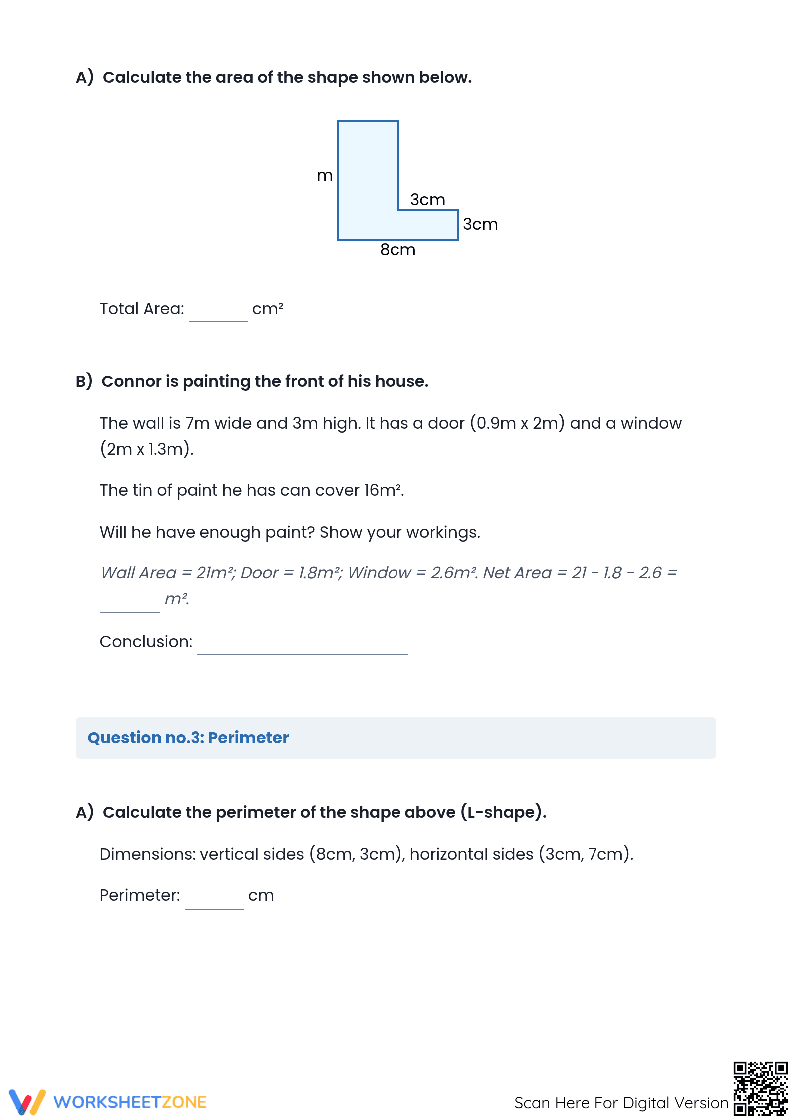 Essential Grade 6 Math Assessment: Area and Percentages - Page 3