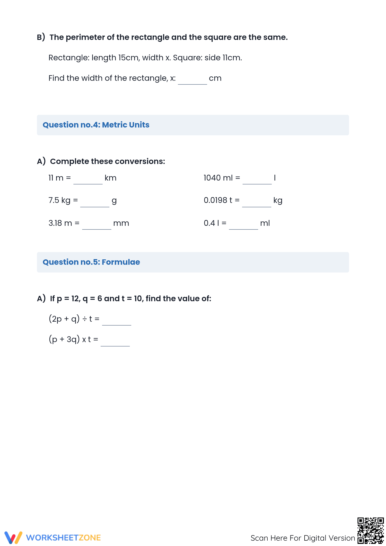 Essential Grade 6 Math Assessment: Area and Percentages - Page 4
