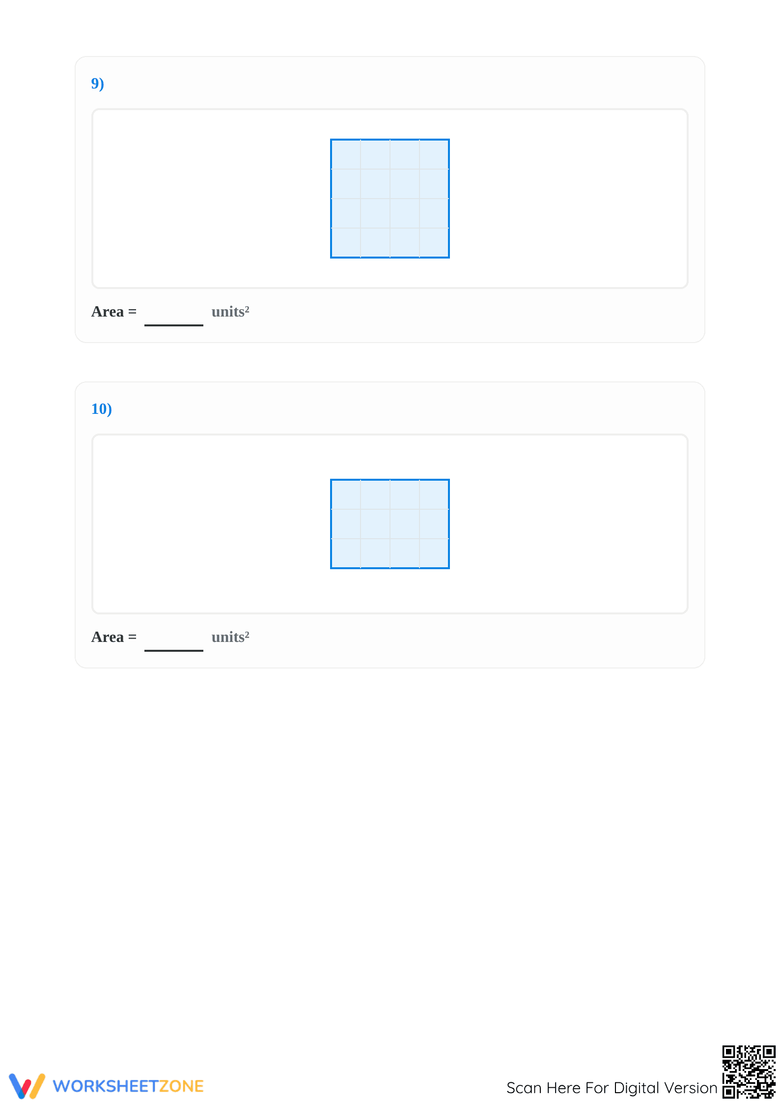 Area - Counting Squares - Area of a rectangle Day 4 Level 1 - Page 5