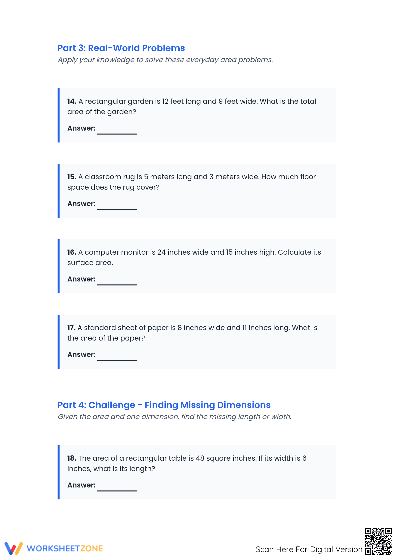 Essential Area of Rectangles Worksheet | Grade 4 Math - Page 5