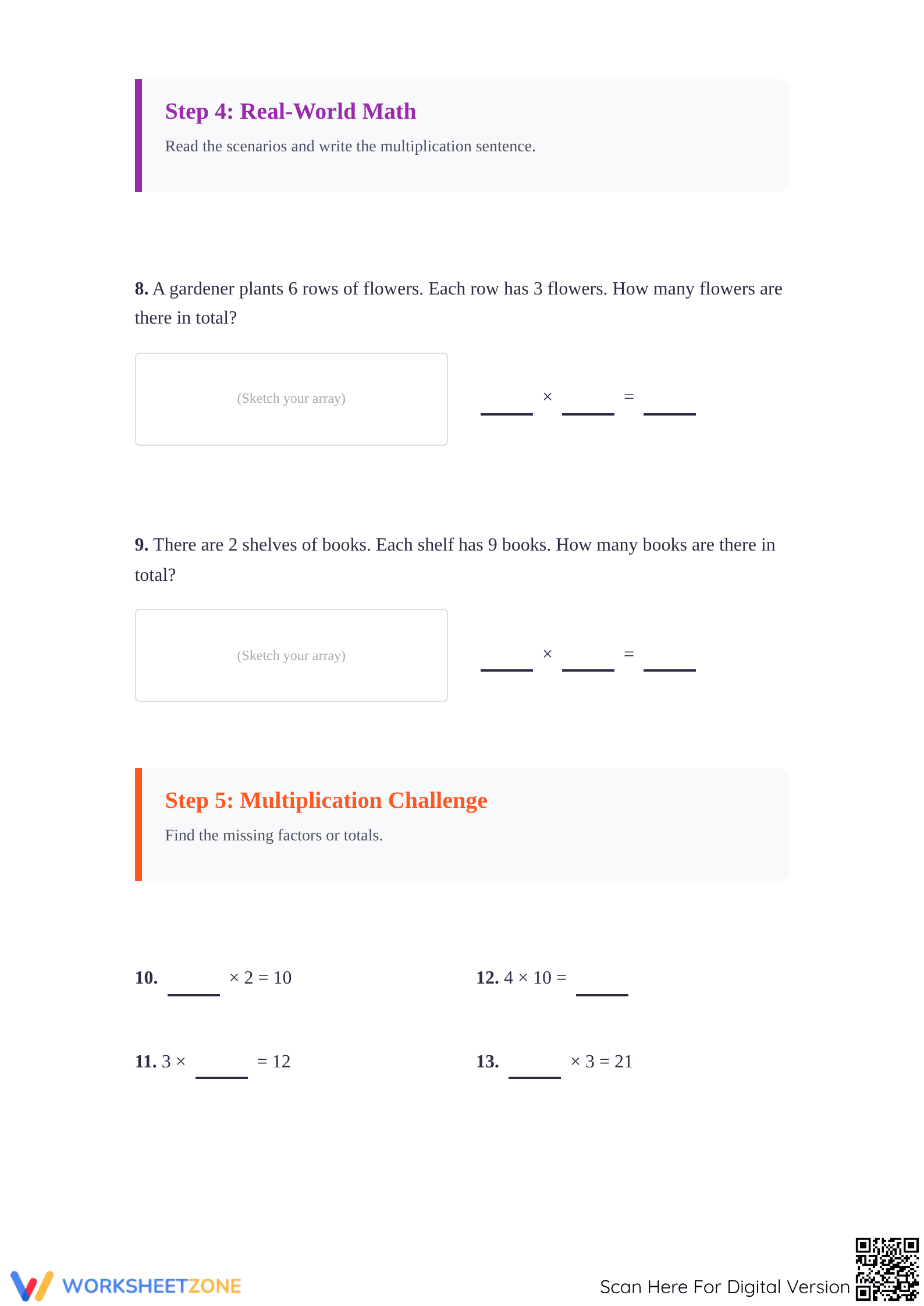 Printable Grade 3 Multiplication Arrays Workbook | Aligned - Page 4