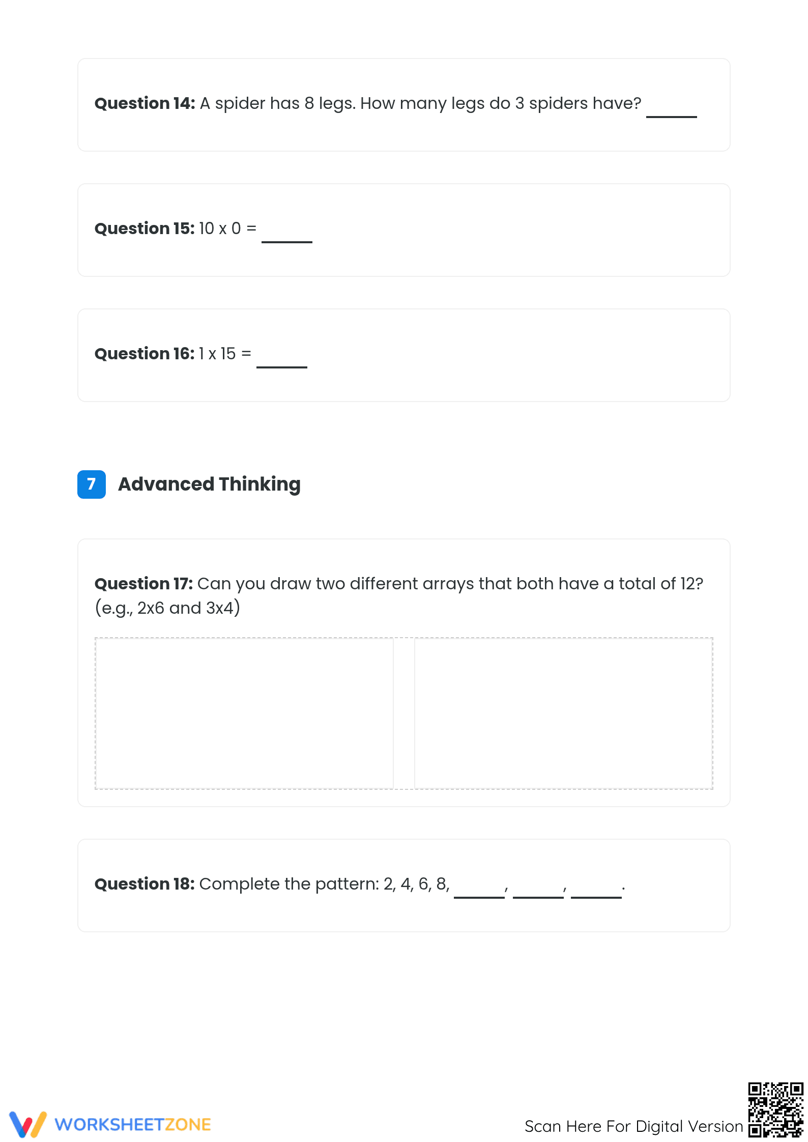 Essential Grade 3 Arrays & Multiplication Worksheet - Page 5