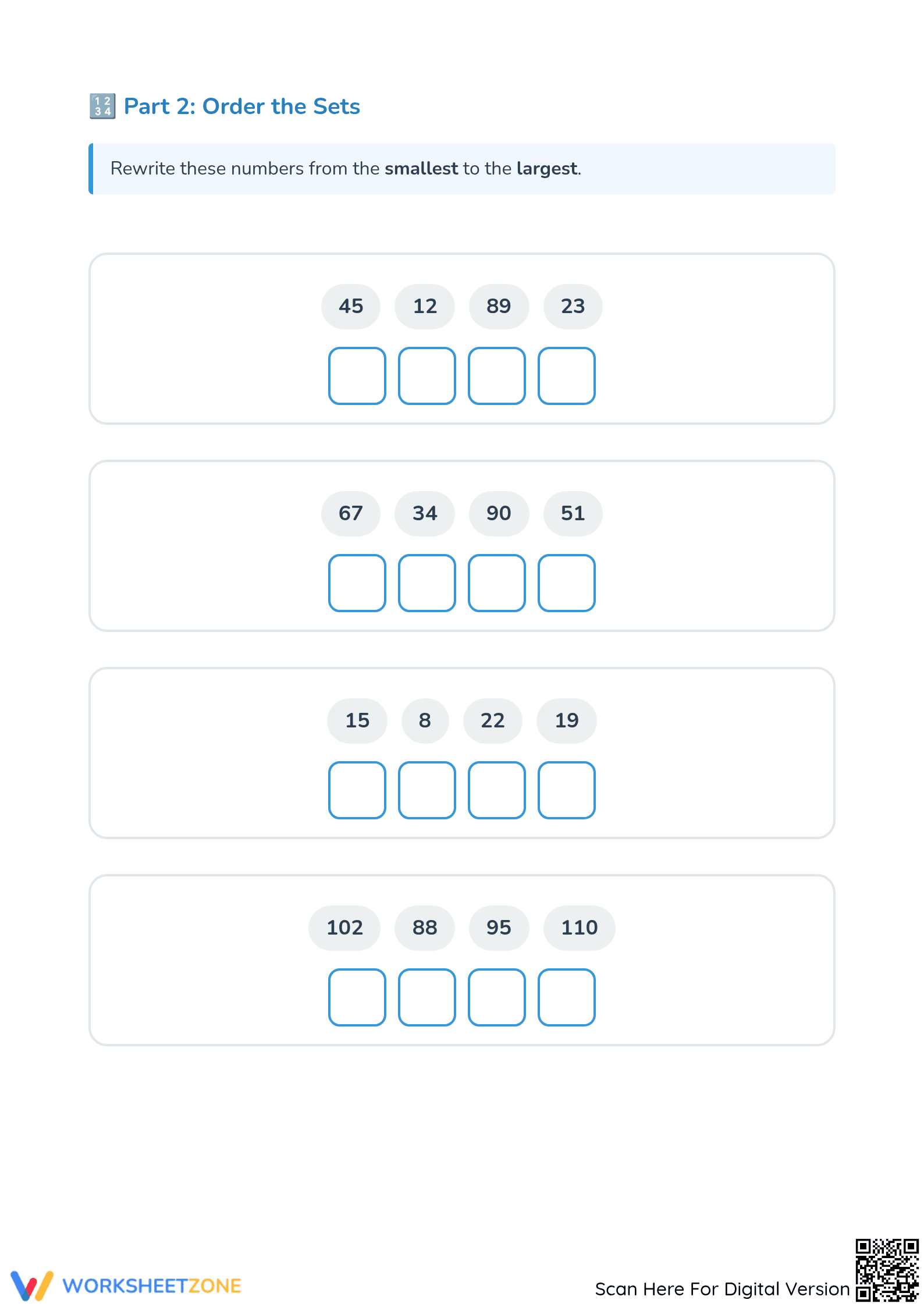 Essential Increasing Order Worksheet | Grade 1-2 Math - Page 2