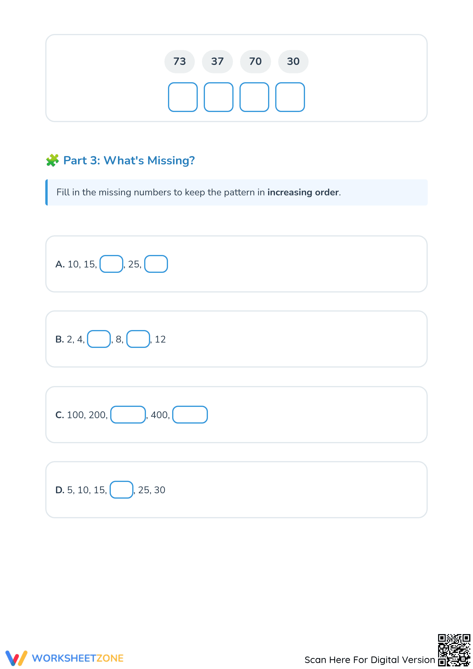 Essential Increasing Order Worksheet | Grade 1-2 Math - Page 3