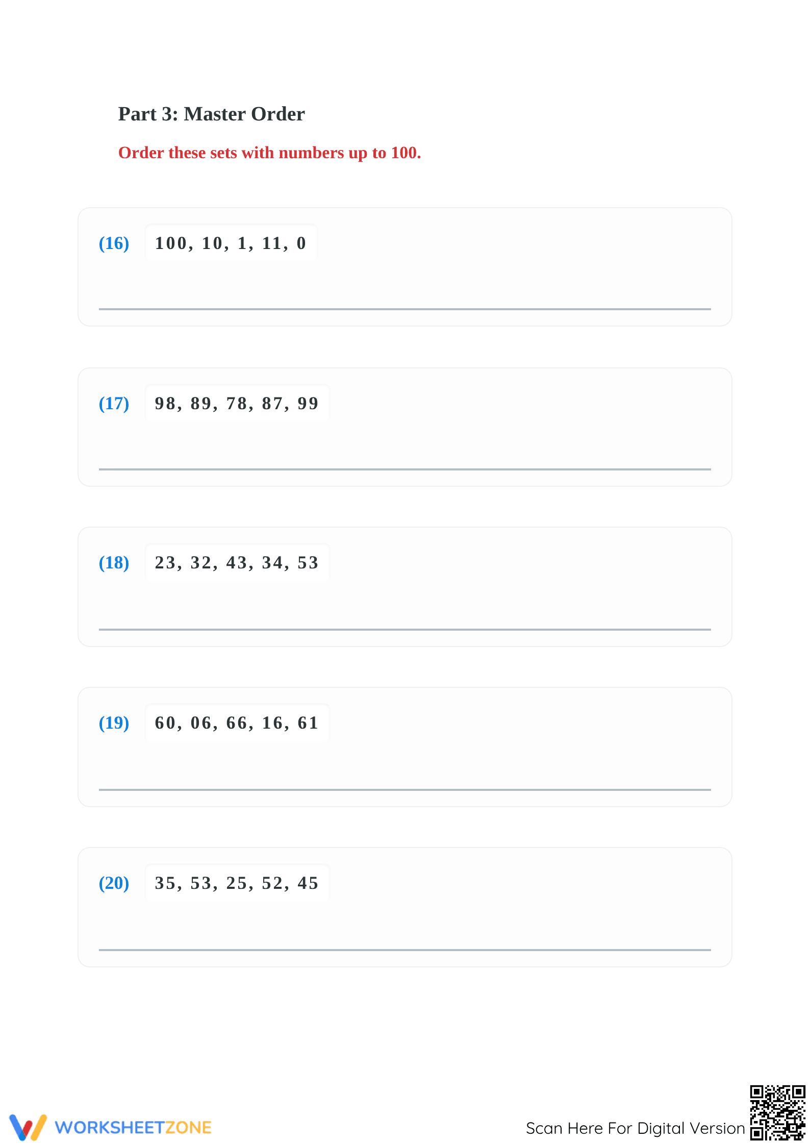Ascending Order Two-Digit Numbers | Essential Math Practice - Page 4