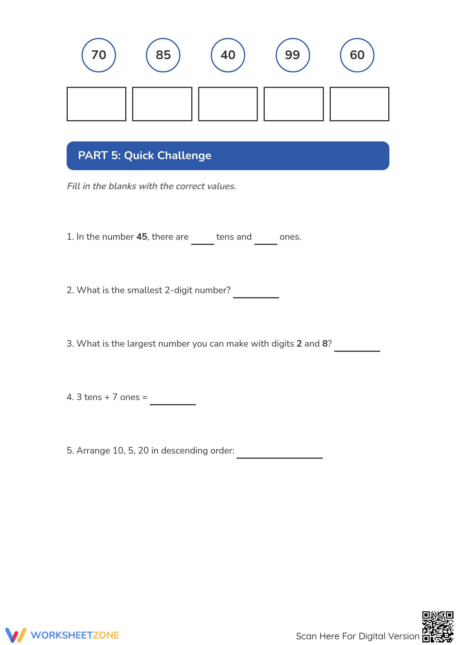 Grade 2 Place Value & Ordering — Printable Math Worksheet - Page 4