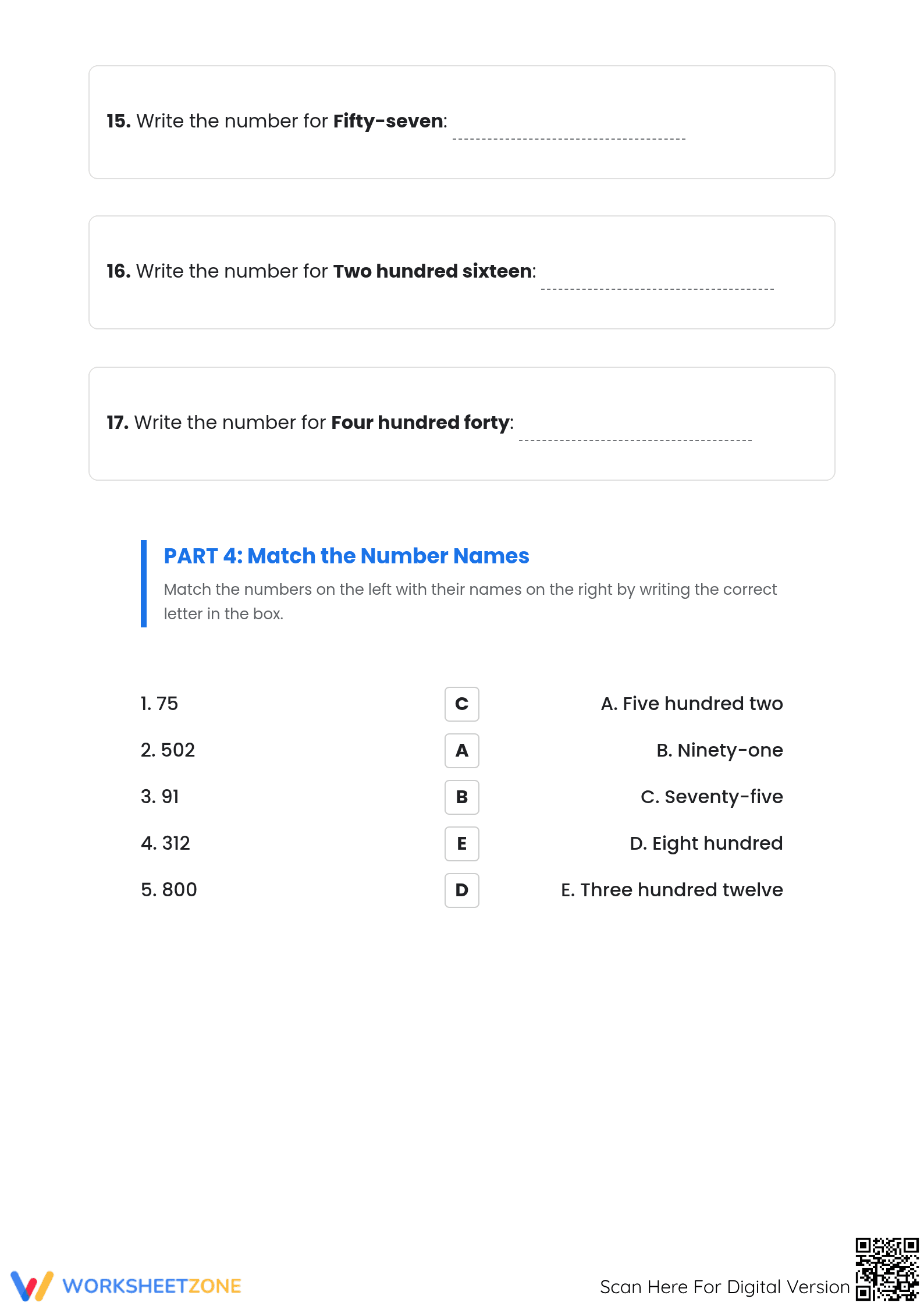 Grade 2 Ordering Numbers — Printable No-Prep Worksheet - Page 4
