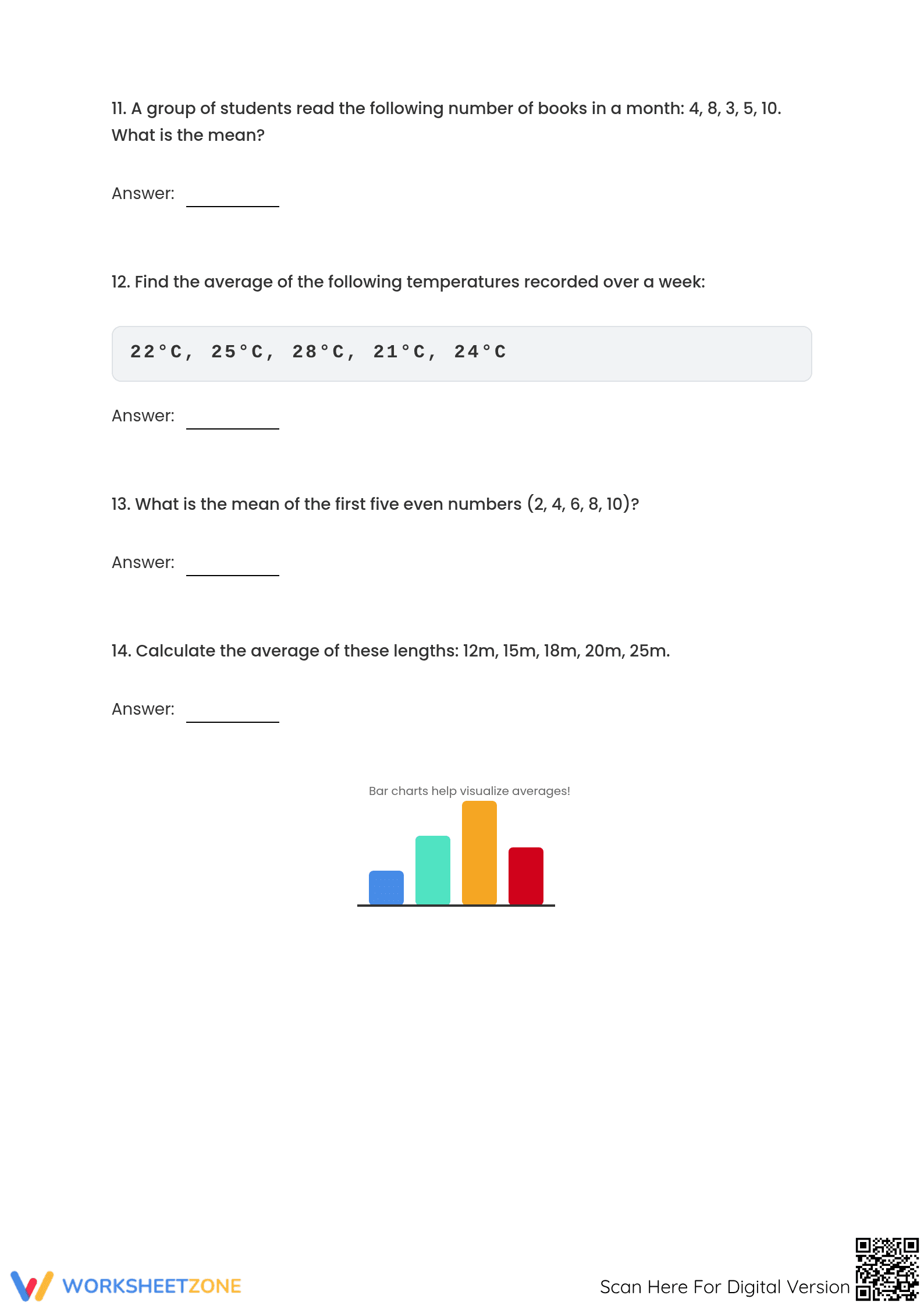 Essential Averages Worksheet | Grade 5 Math Statistics - Page 4