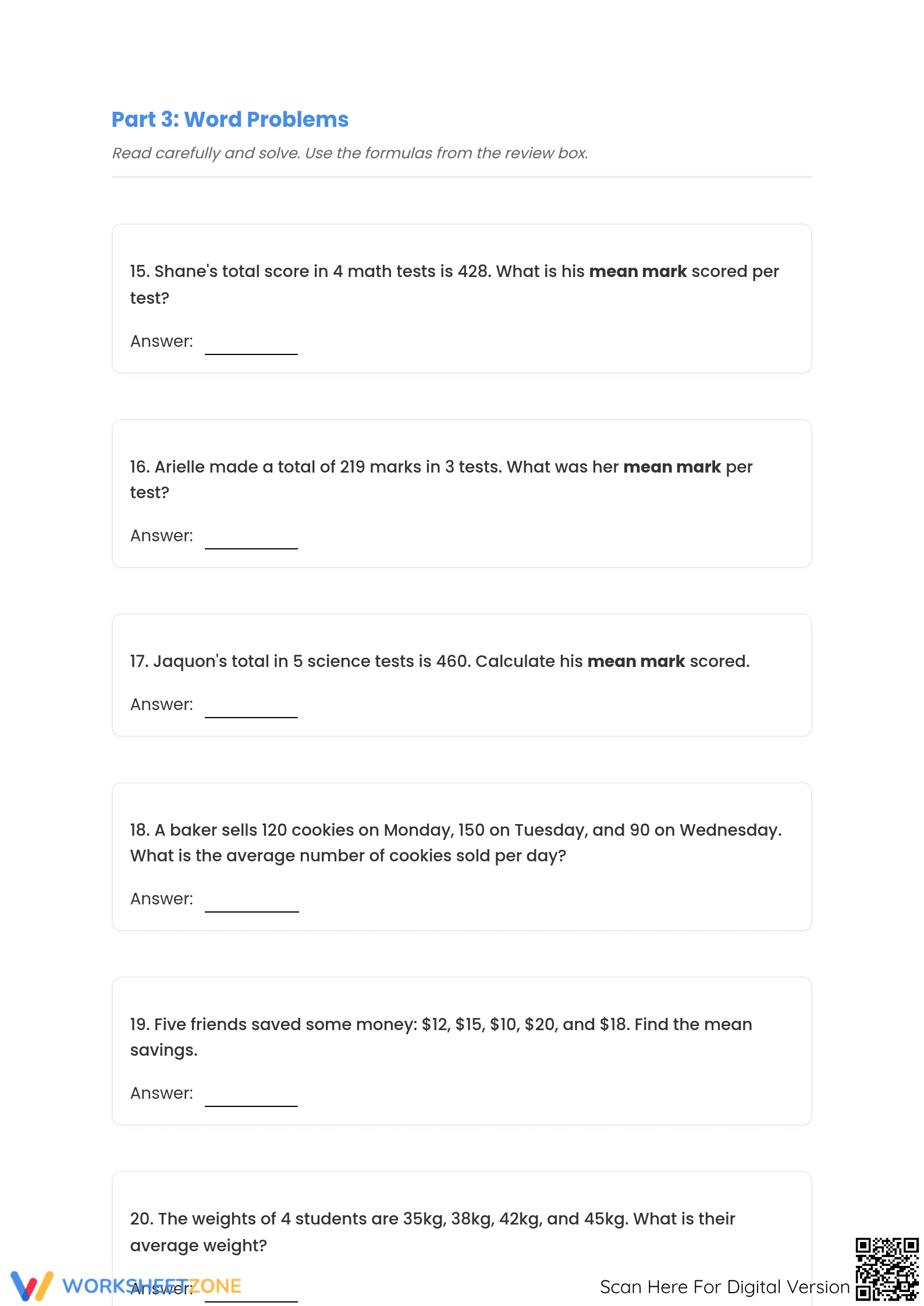 Essential Averages Worksheet | Grade 5 Math Statistics - Page 5