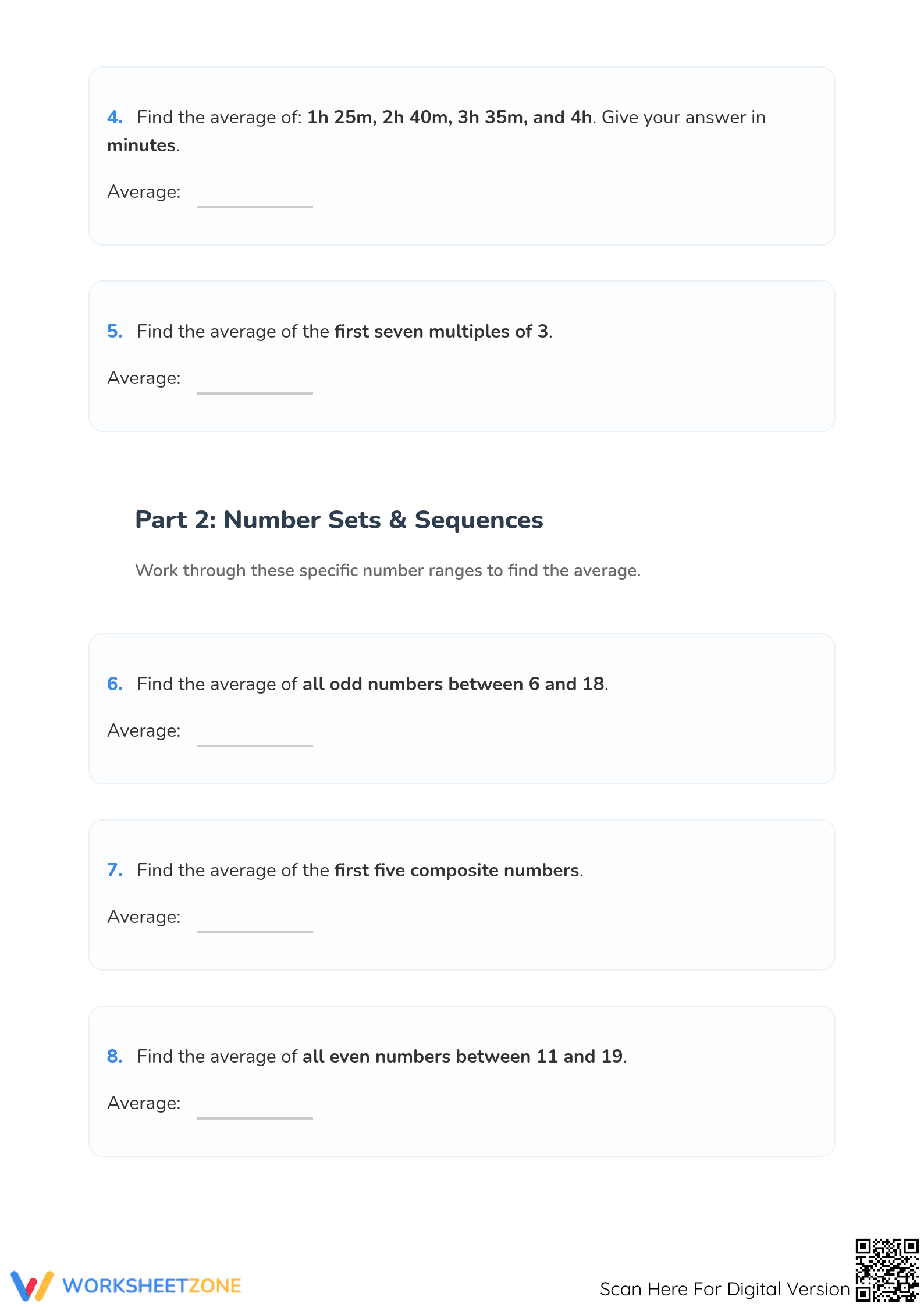 Mastering Averages Worksheet | Grade 5-8 Essential Math - Page 2