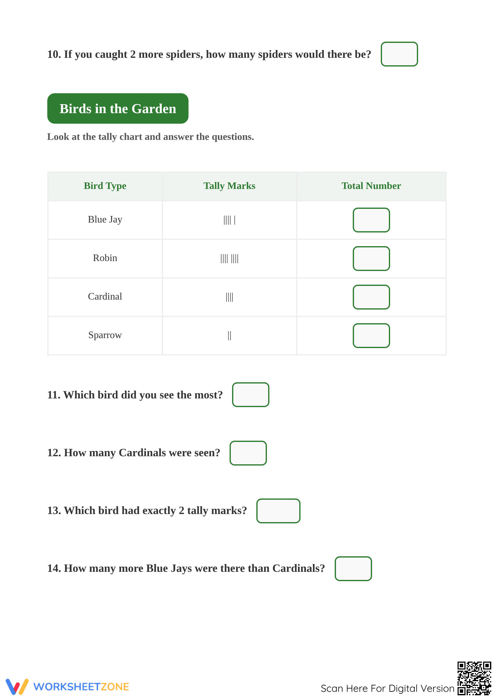 Grade 1 Bar Graph & Tally Chart — Essential Math Worksheet - Page 3