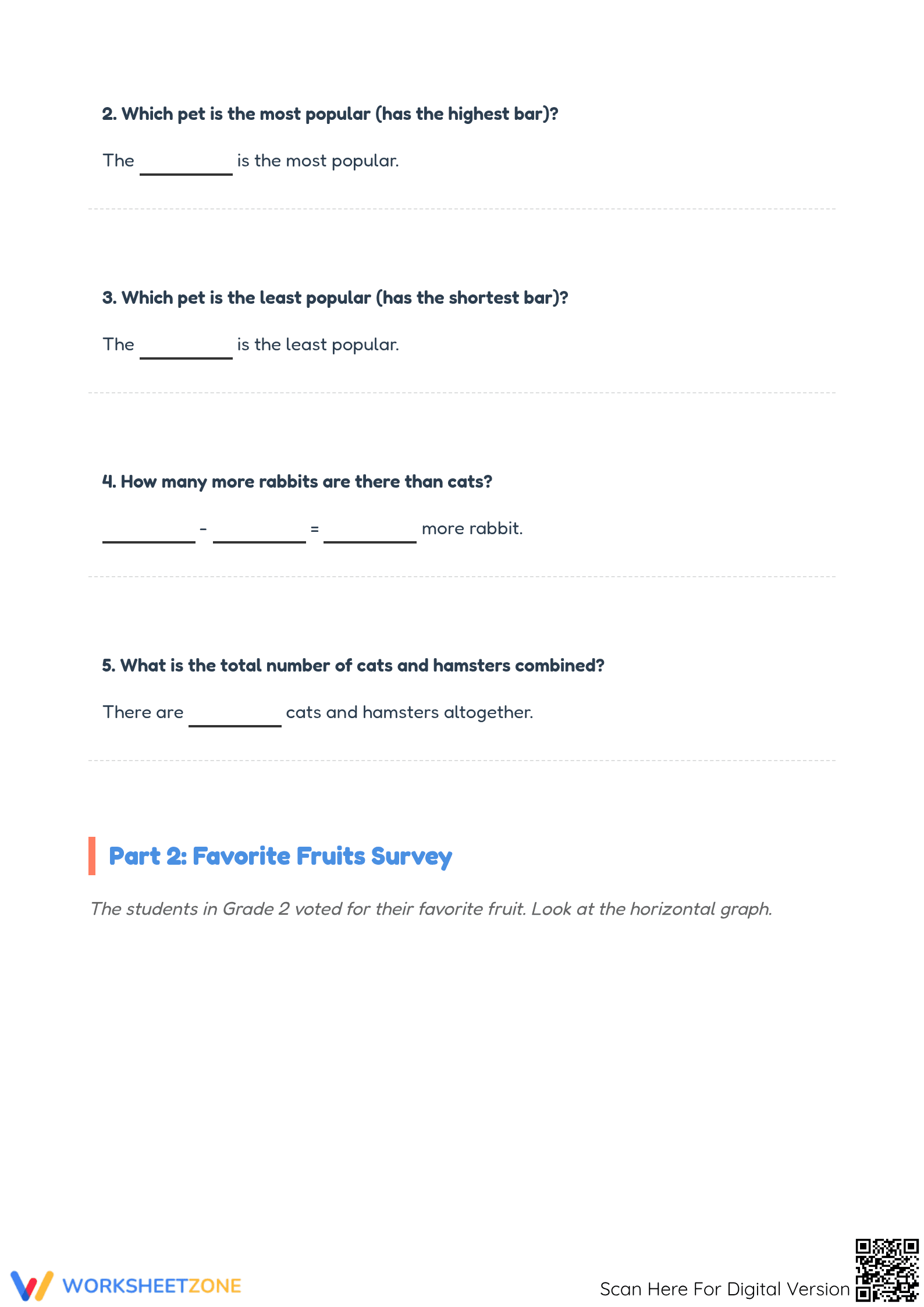 Printable Bar Graph Worksheet | Grade 2 Math - Page 2