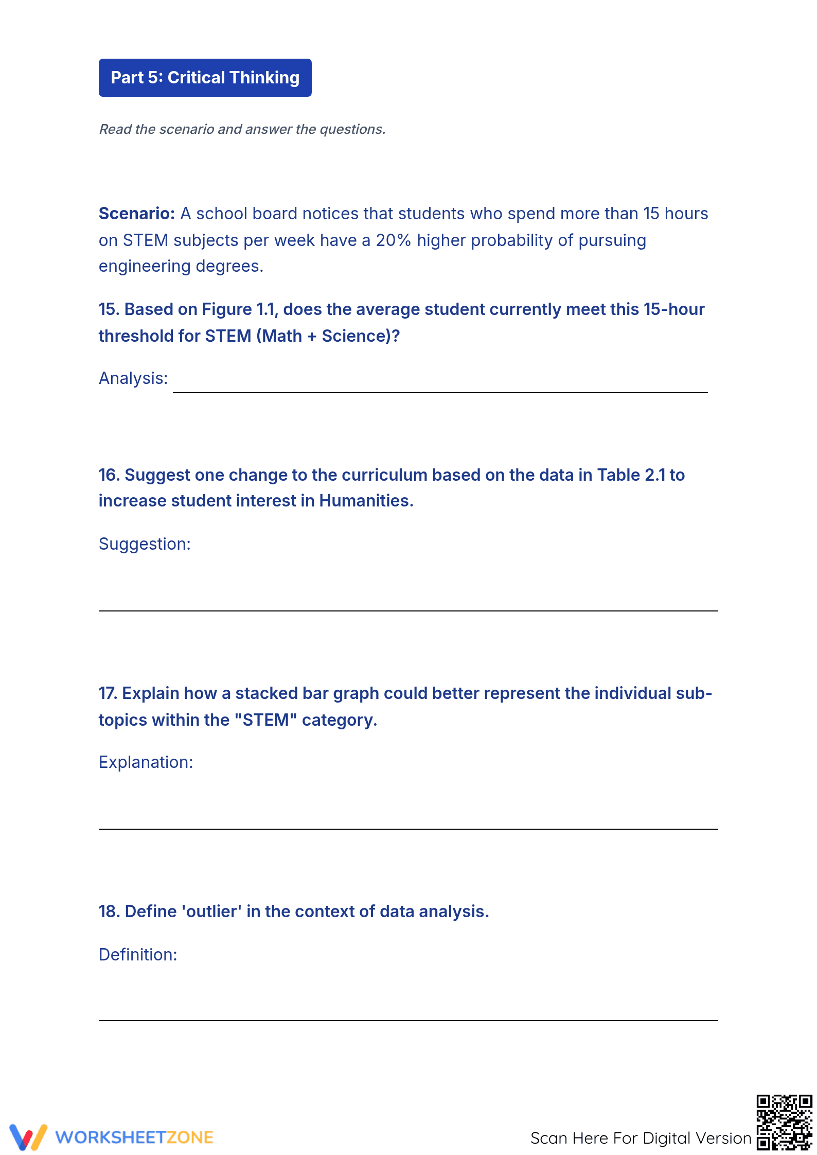 High School Bar Graphs — Printable No-Prep Worksheet - Page 5