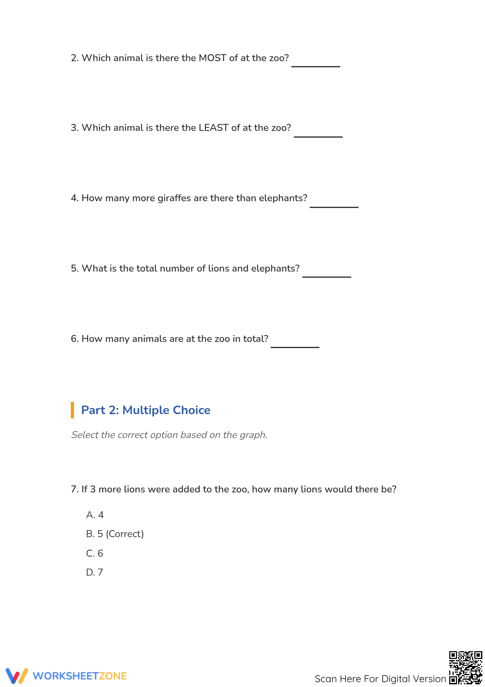 Grade 3 Bar Graphs — Printable No-Prep Worksheet - Page 2