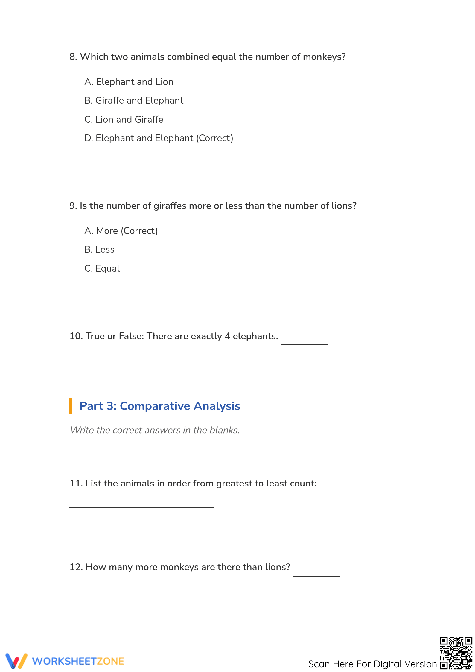 Grade 3 Bar Graphs — Printable No-Prep Worksheet - Page 3