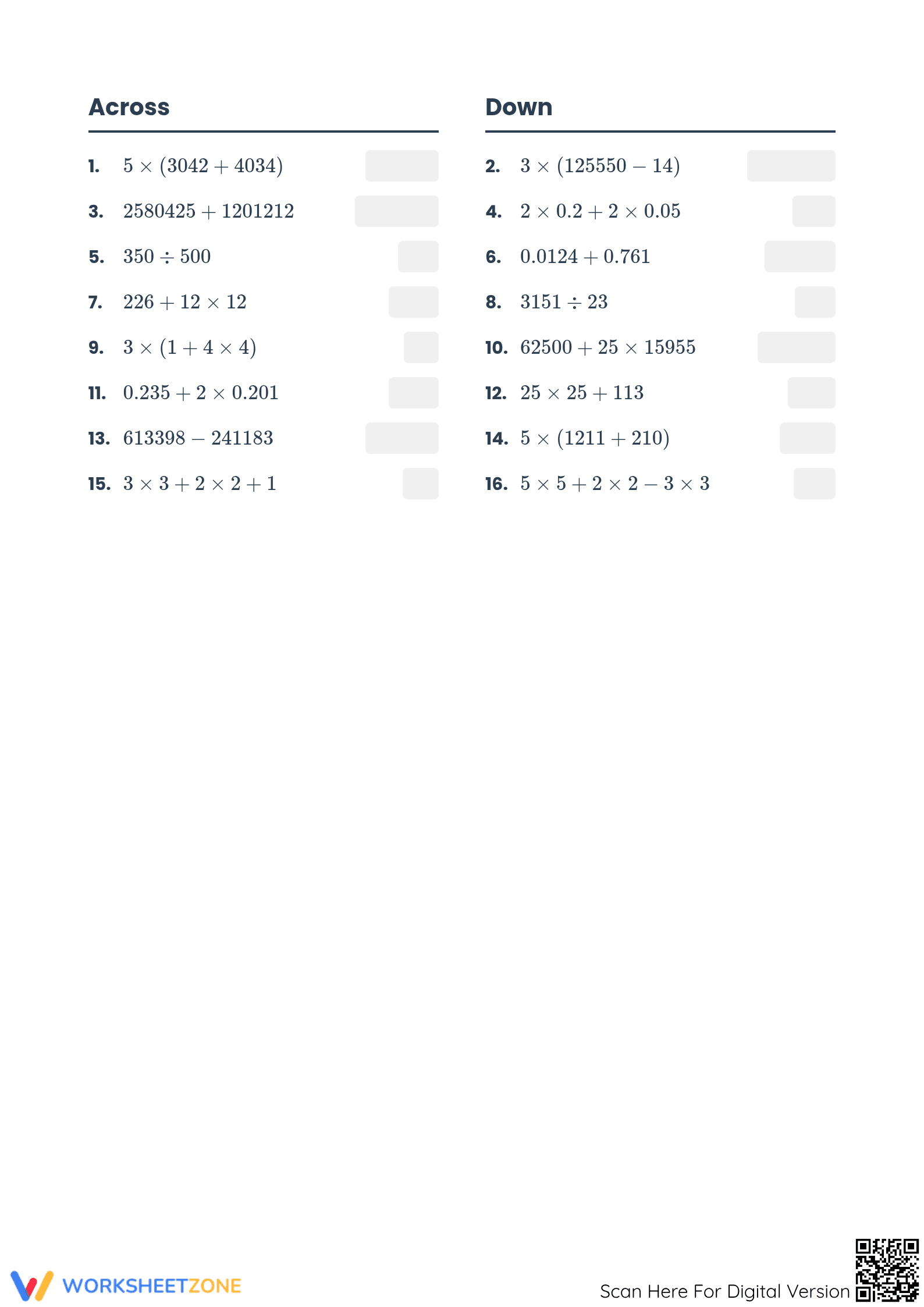 Calculator Crossword Puzzle | Grade 8-12 Essential - Page 2