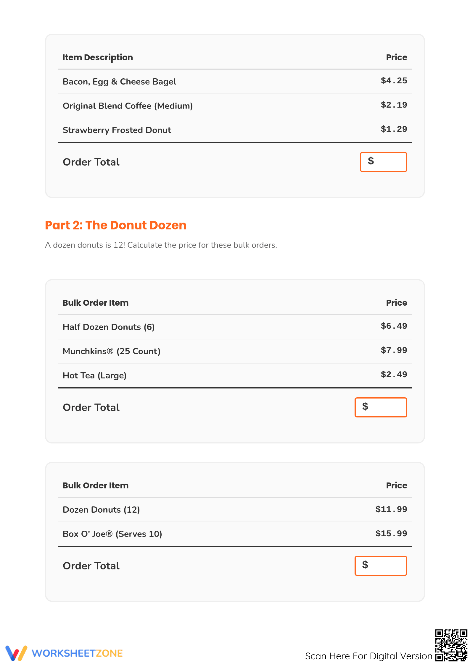 Essential Money Math Worksheet | Grades 5-8 - Page 2