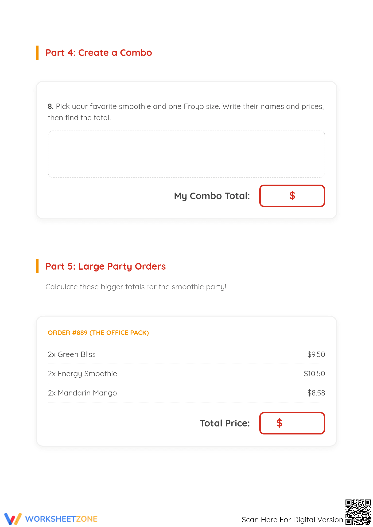 Printable Money Math Worksheet | Grades 4-6 Math - Page 5
