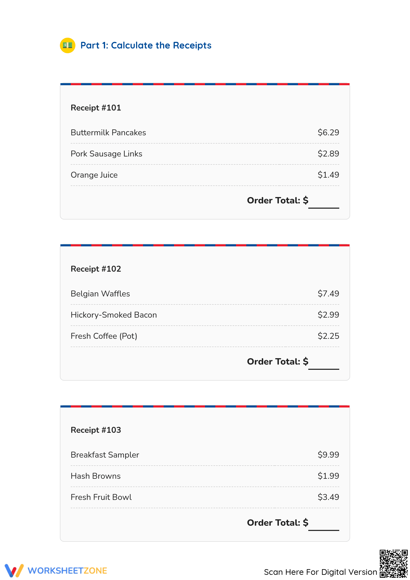 Grade 5 Money Math — Printable No-Prep Worksheet - Page 2