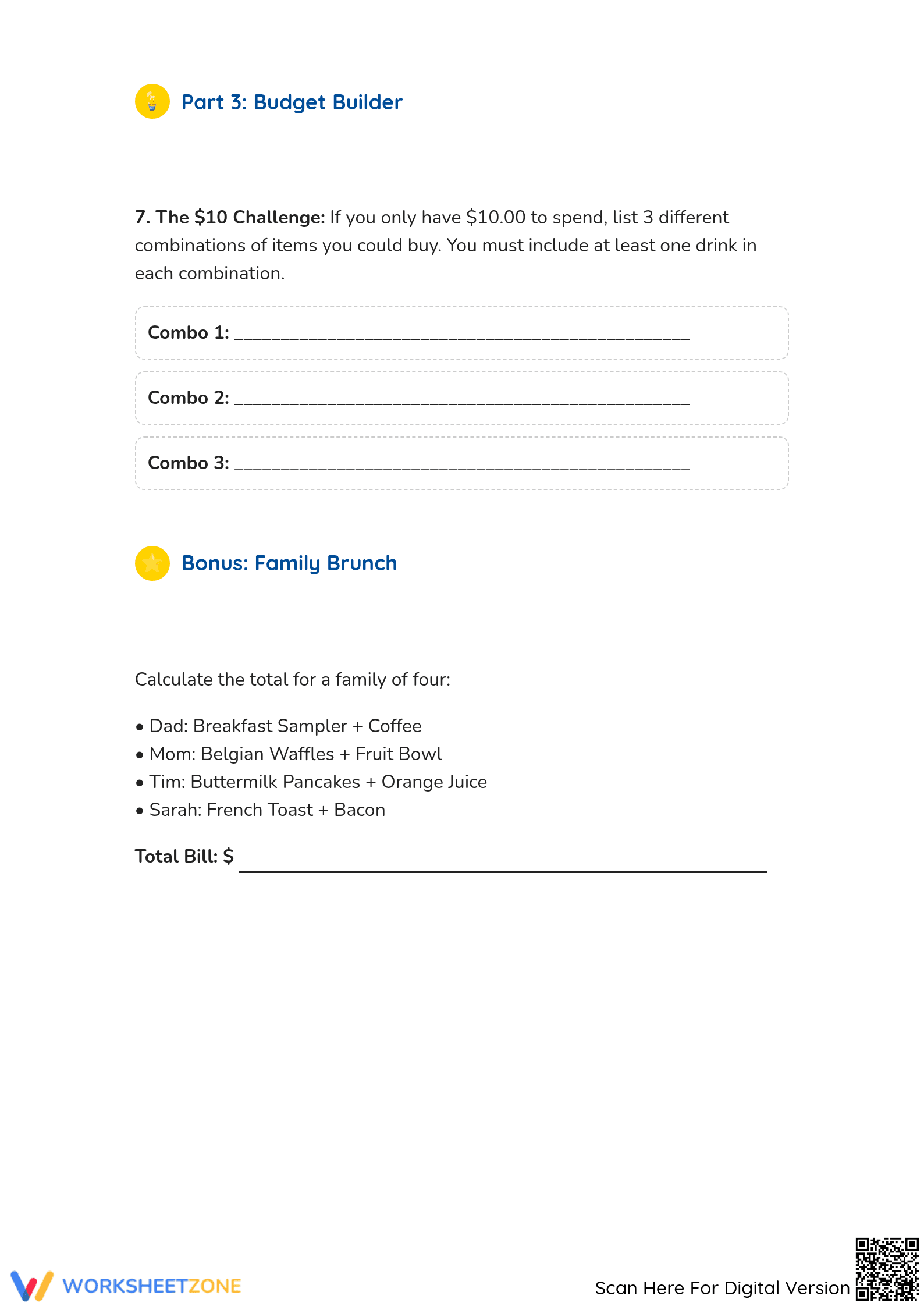 Grade 5 Money Math — Printable No-Prep Worksheet - Page 4