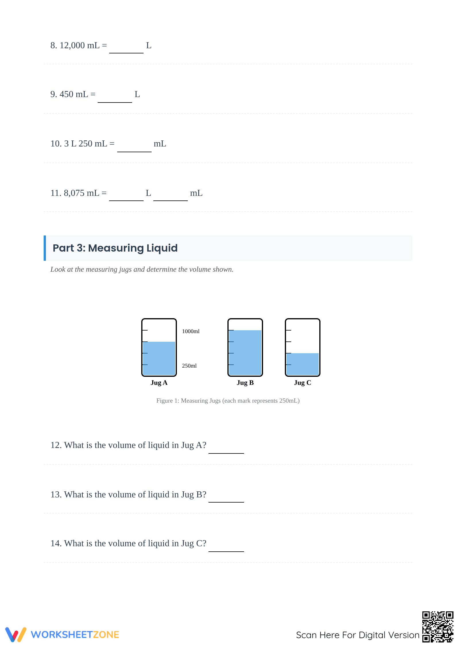 Printable Capacity Worksheet | Grade 3 Math - Page 2