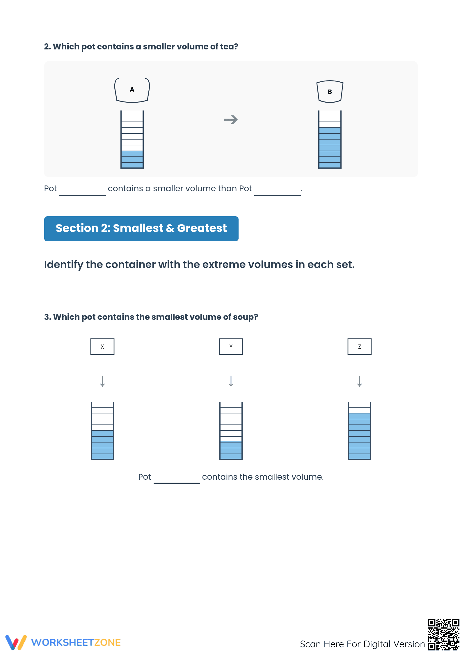 Grade 3 Volume & Capacity — Printable No-Prep Worksheet - Page 2