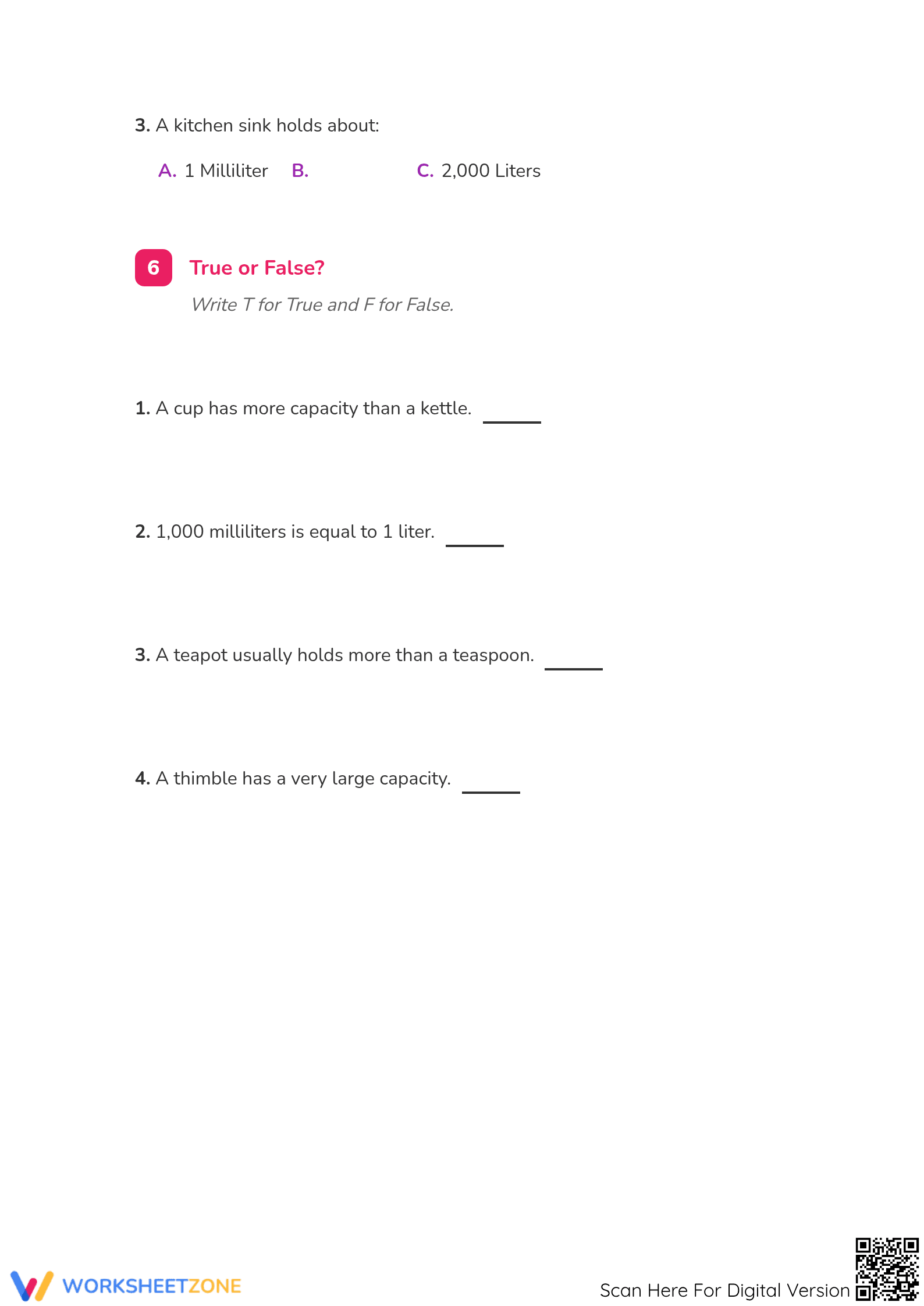 CCSS.3.MD.A.2 Worksheet: Volume & Capacity Aligned - Page 4