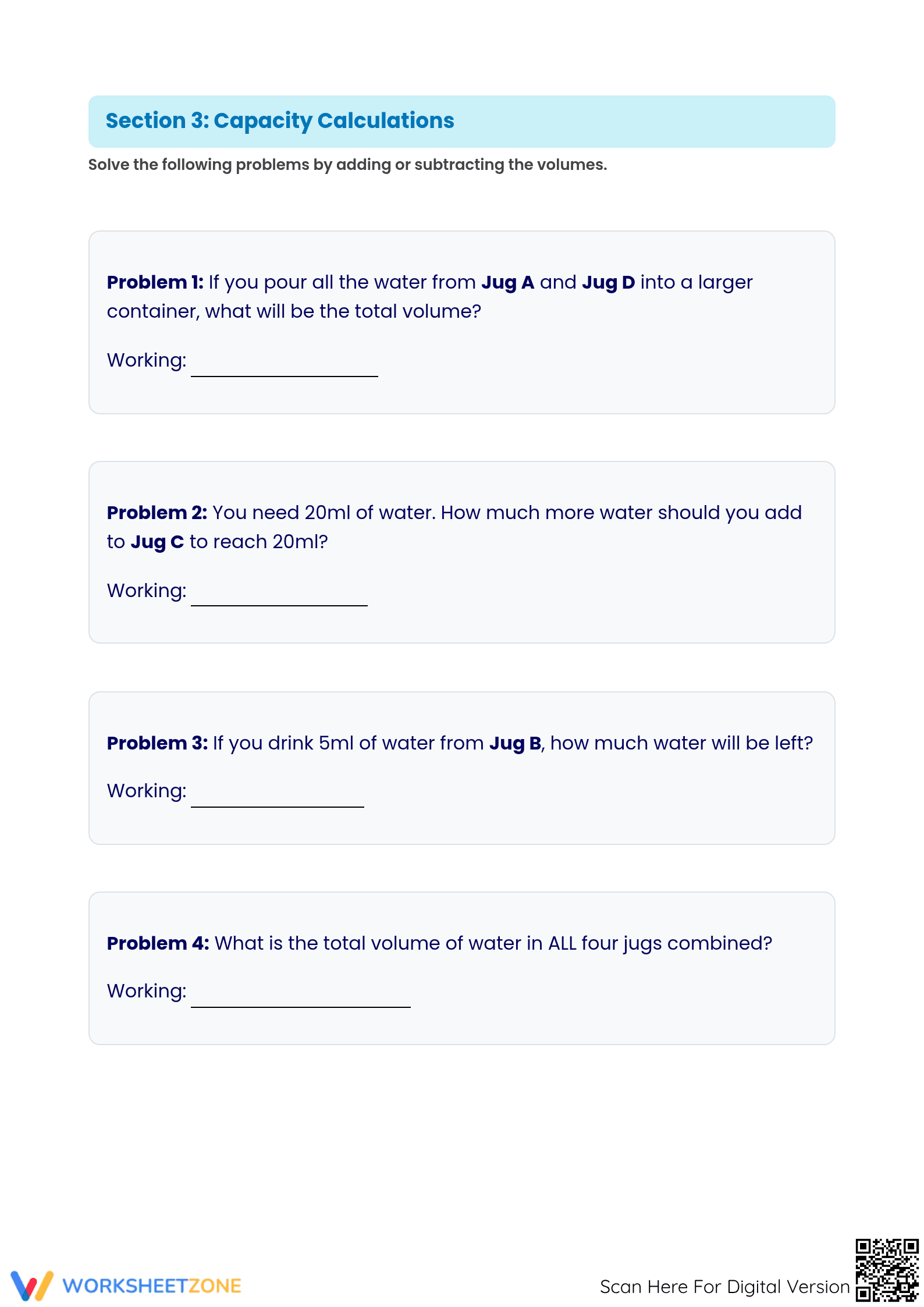 Printable Volume & Capacity Worksheet | Grade 5 Math - Page 3