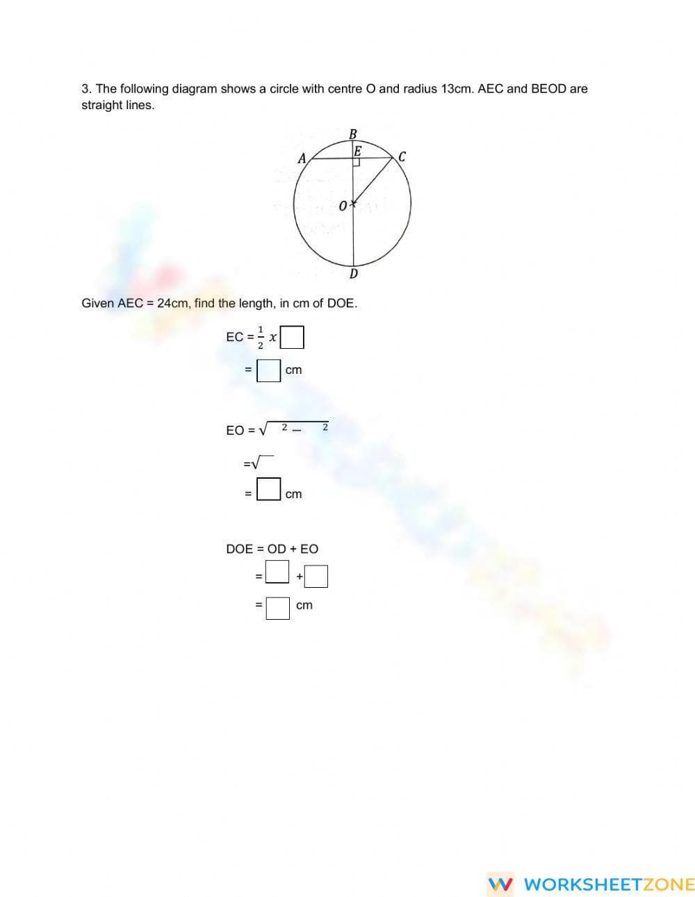 Exploring Circle Properties Worksheet - Page 2