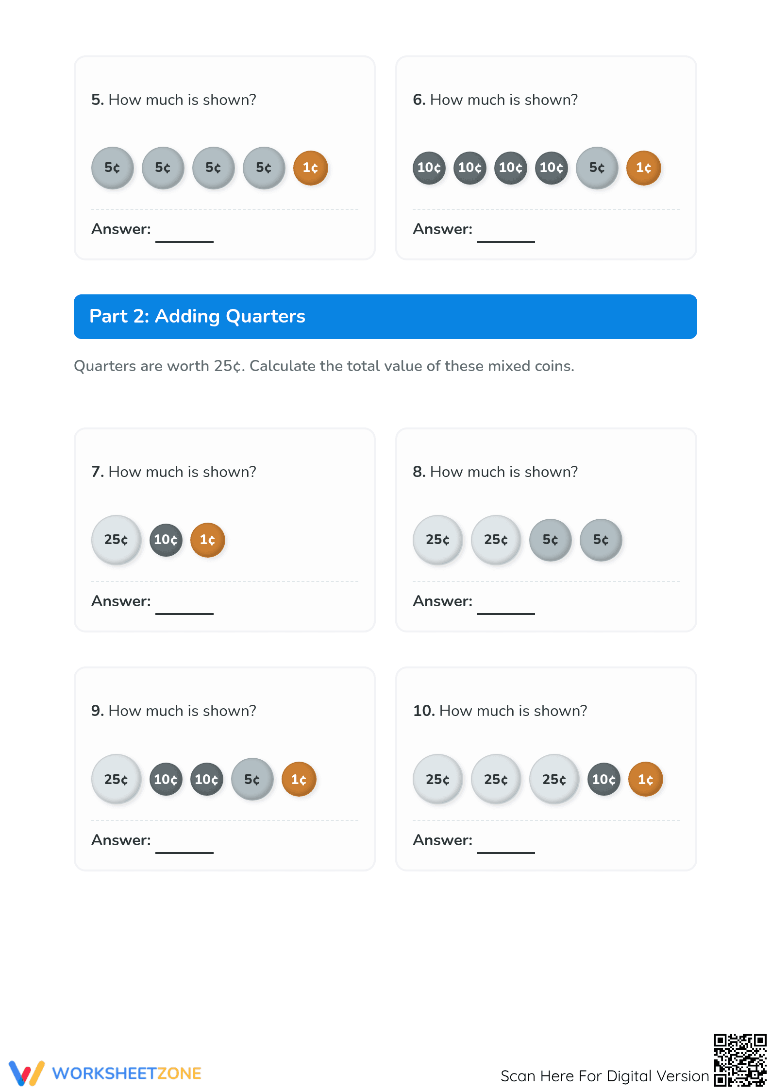 Counting Coins & Money Word Problems | Grade 3-6 Essential - Page 2