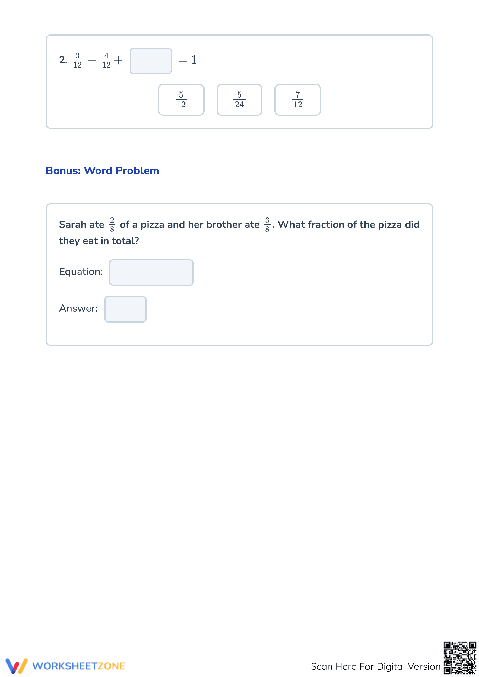 Fraction Operations Worksheet | Grade 4 Essential Practice - Page 3