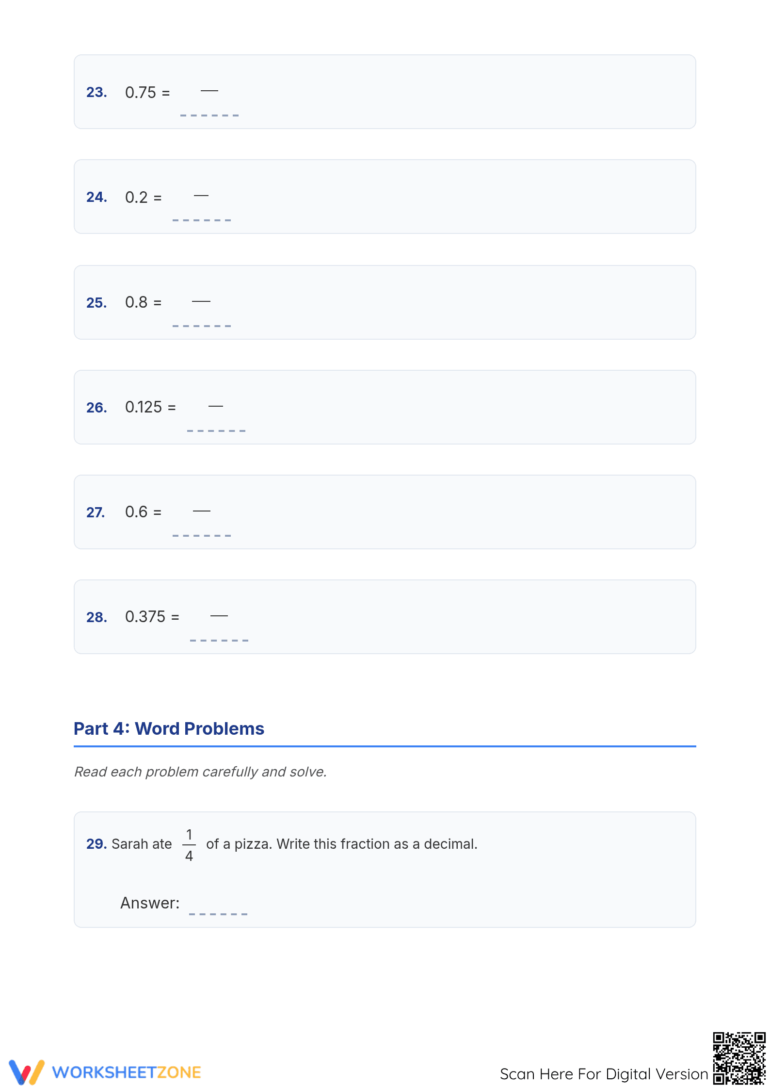 Fractions to Decimals Worksheet (3 Levels) | Grade 5 Ready - Page 4