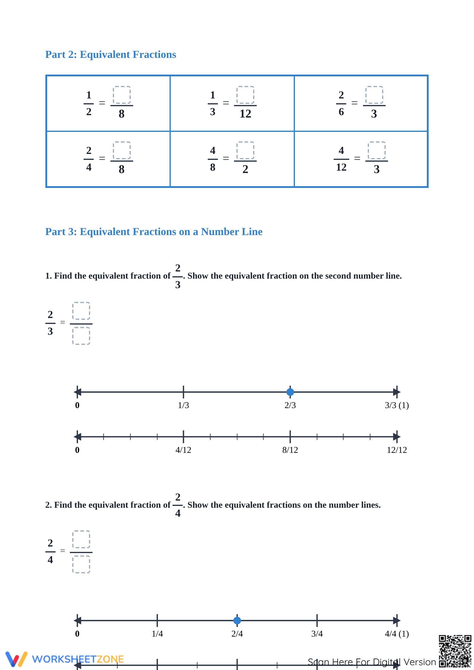 Grade 3 Comparing Fractions — Printable No-Prep Worksheet - Page 3