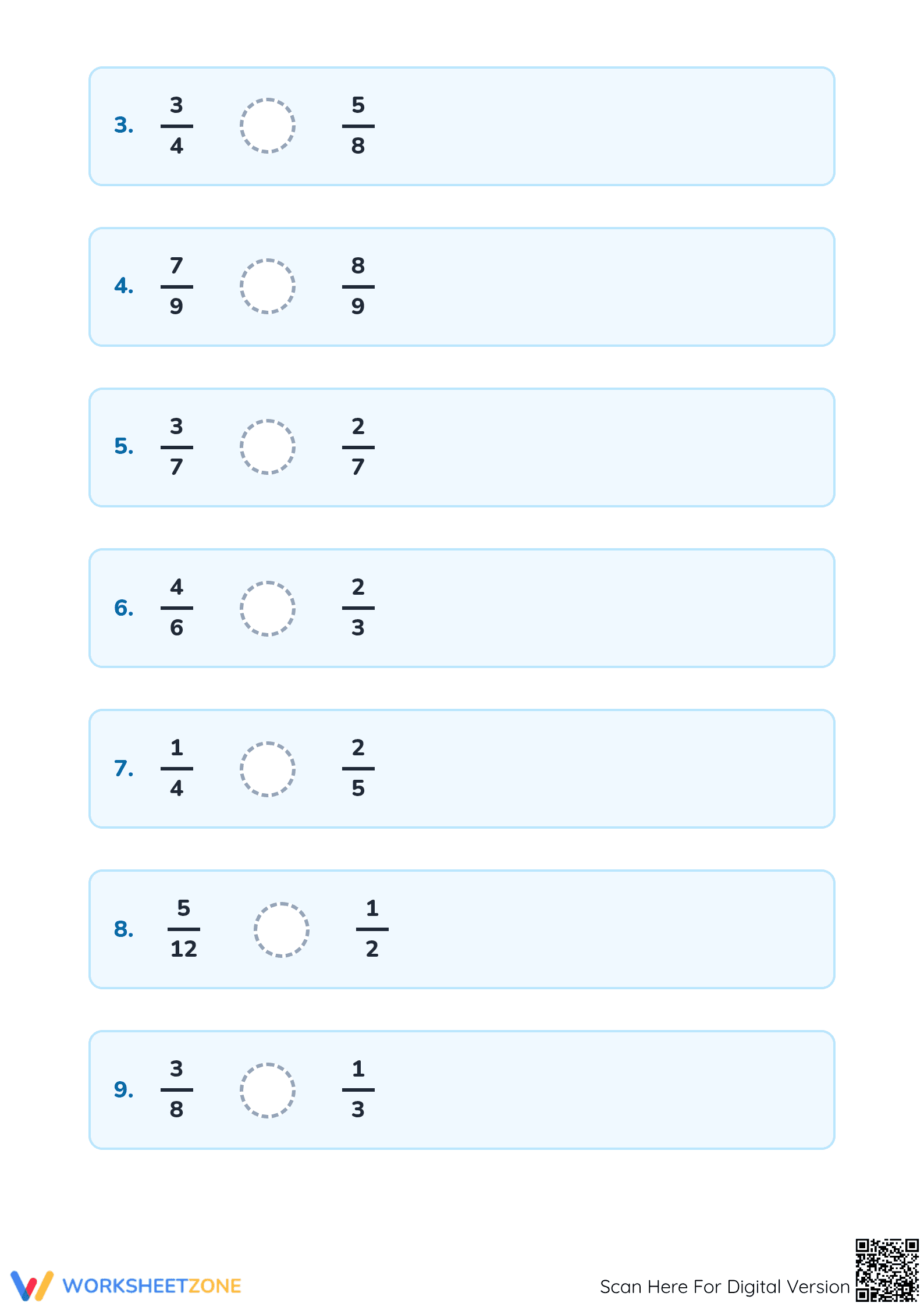Printable Comparing Mixed Numbers Worksheet | Grade 4 Math - Page 2