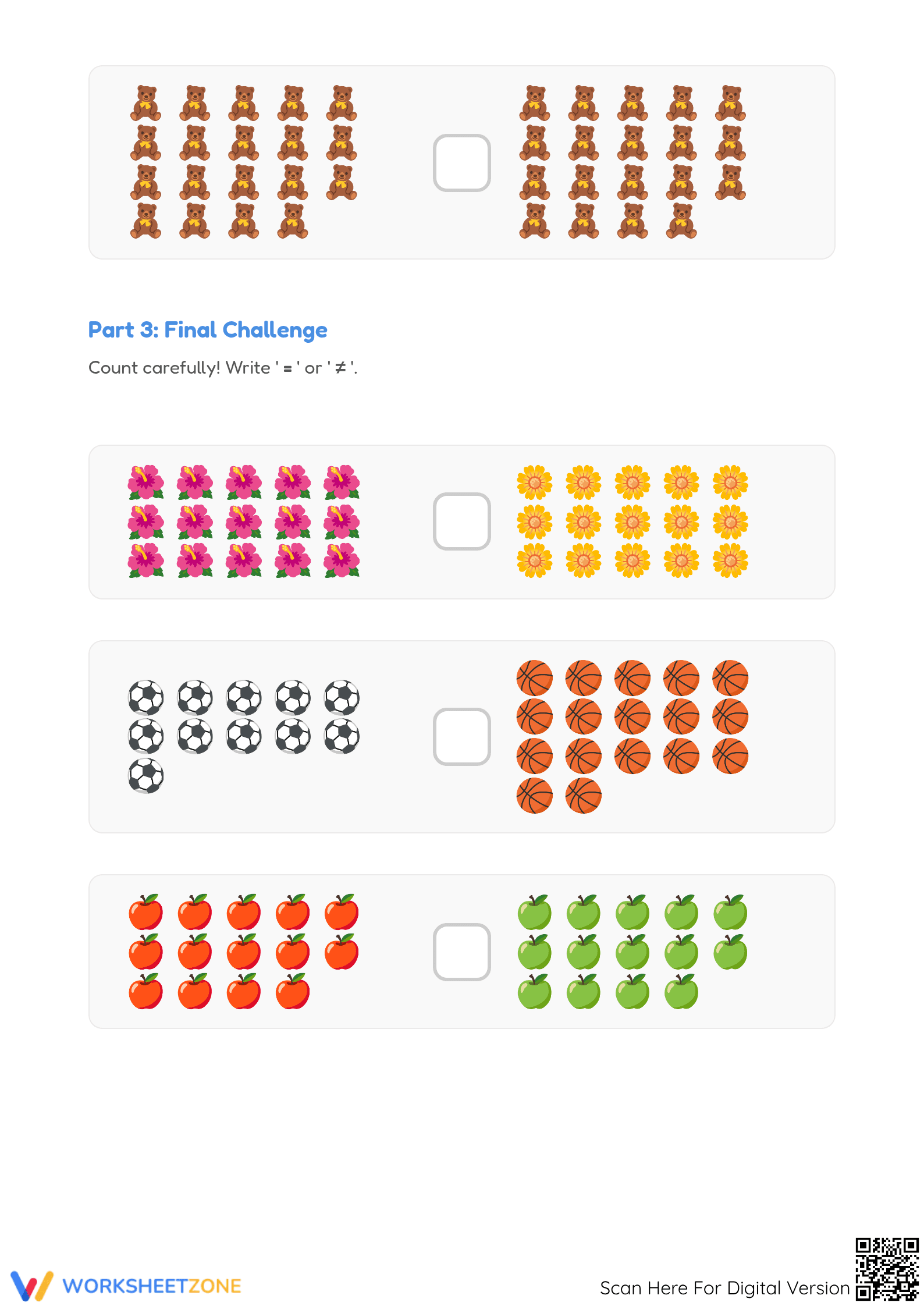 Printable Comparing Numbers Worksheet | Grade 1 Math - Page 4
