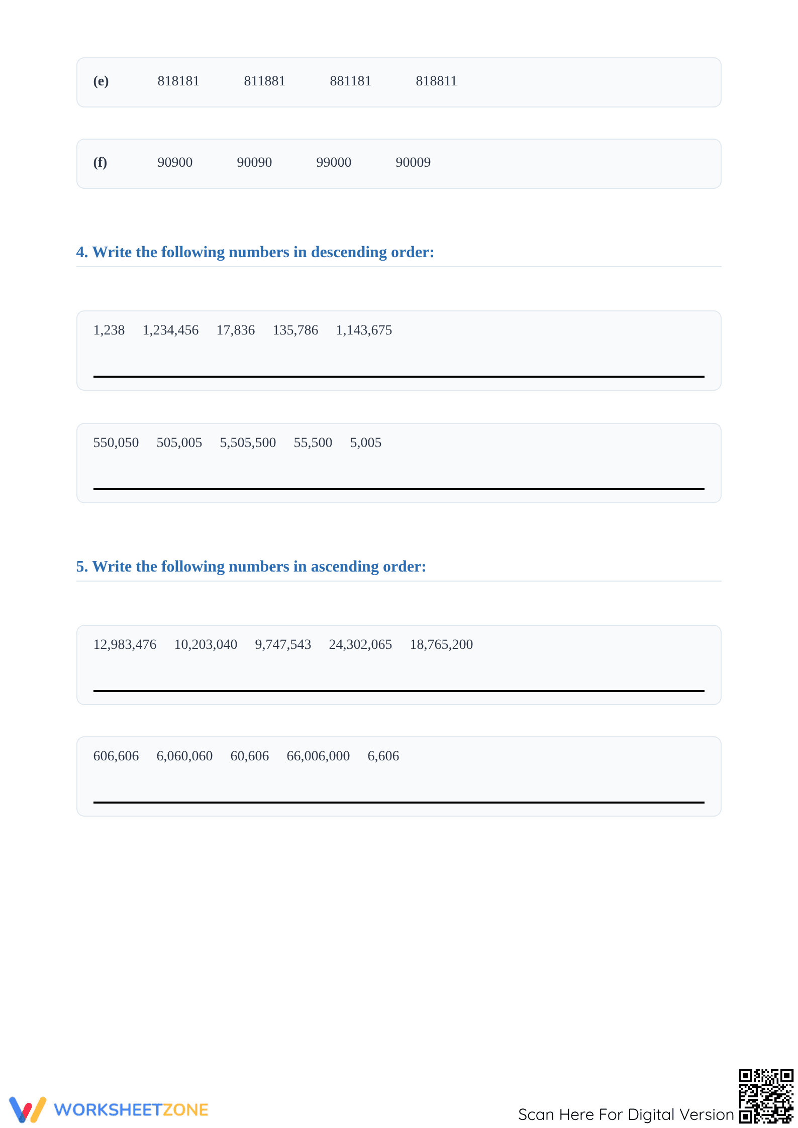 Complete Number Comparison Worksheet | Grade 5 Math - Page 3