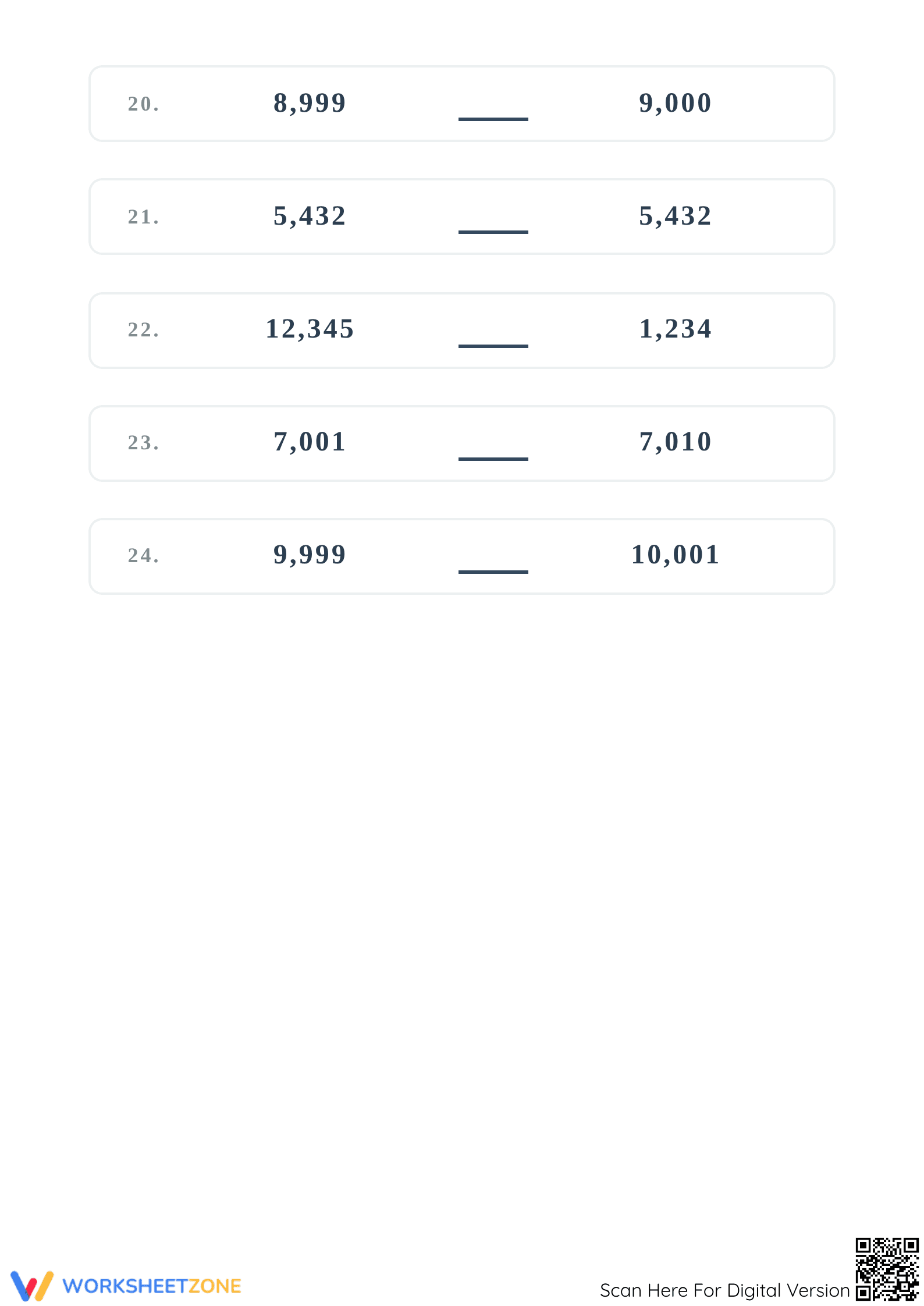 Printable Comparing Numbers Worksheet | Grade 4 Math - Page 4