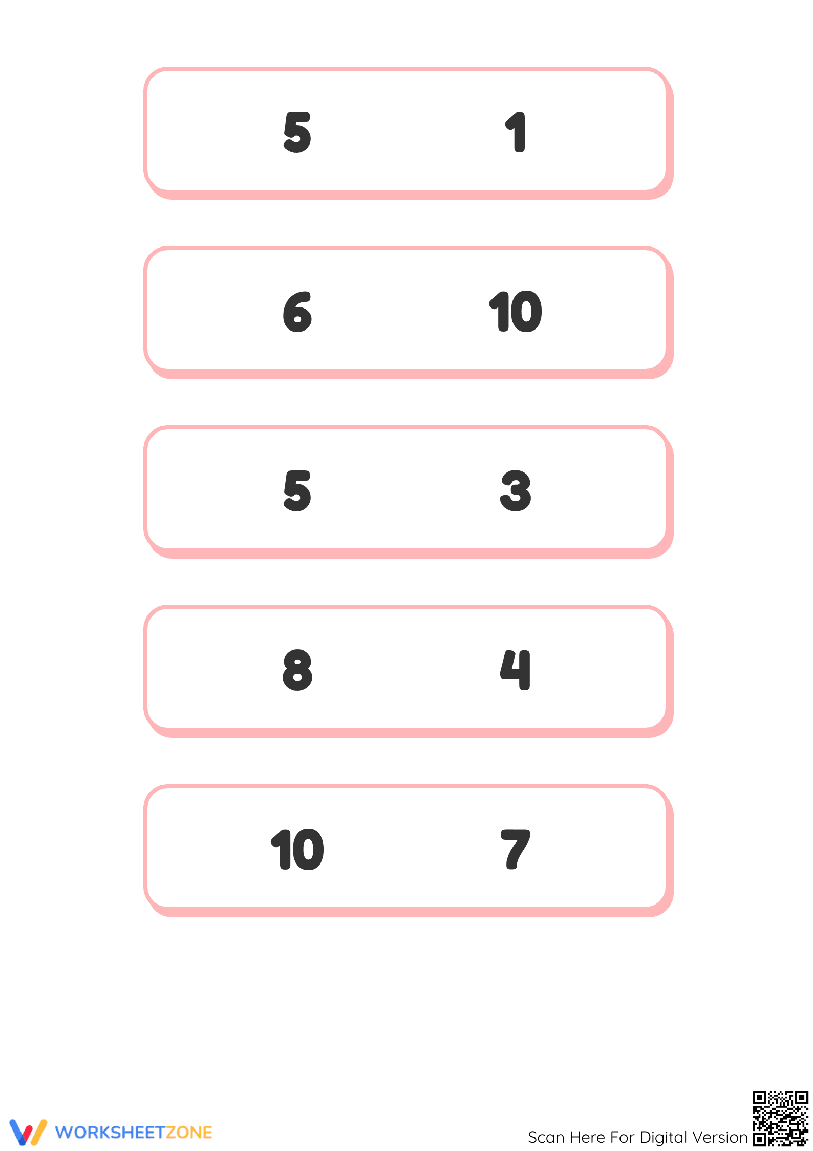Kindergarten Comparing Numbers — Printable No-Prep Worksheet - Page 2