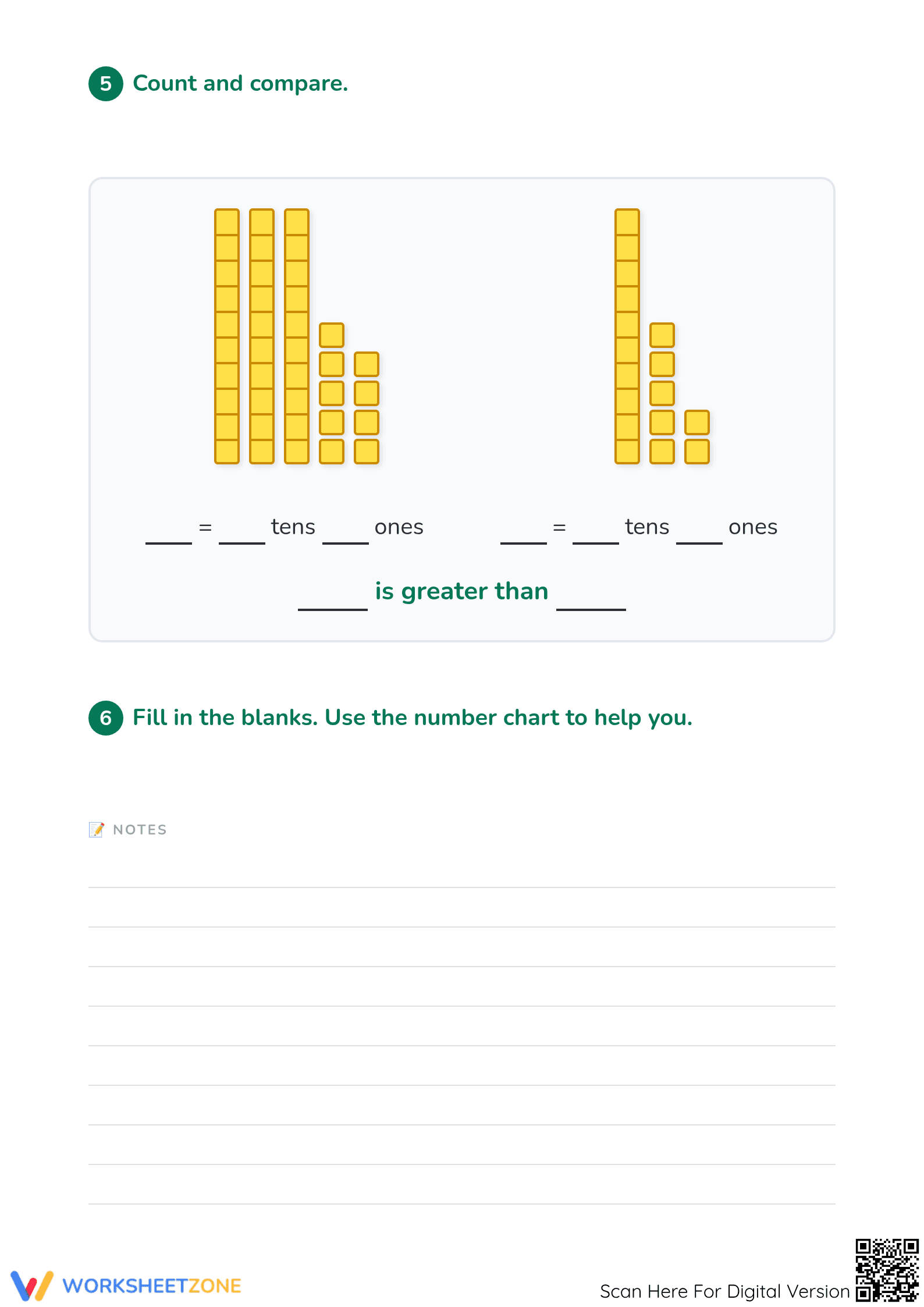 Printable Comparing Numbers Worksheet | Grade 1 Math - Page 3