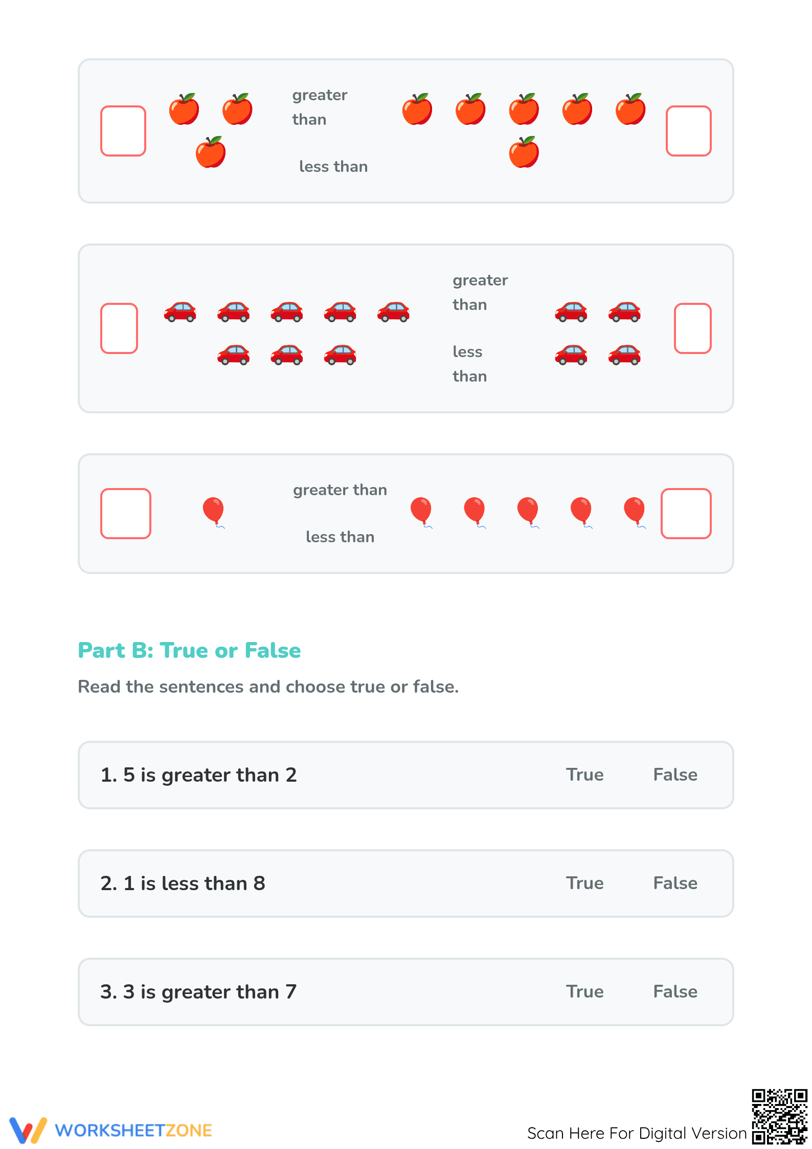 Printable Comparing Numbers Worksheet | Grade 1 Math - Page 2