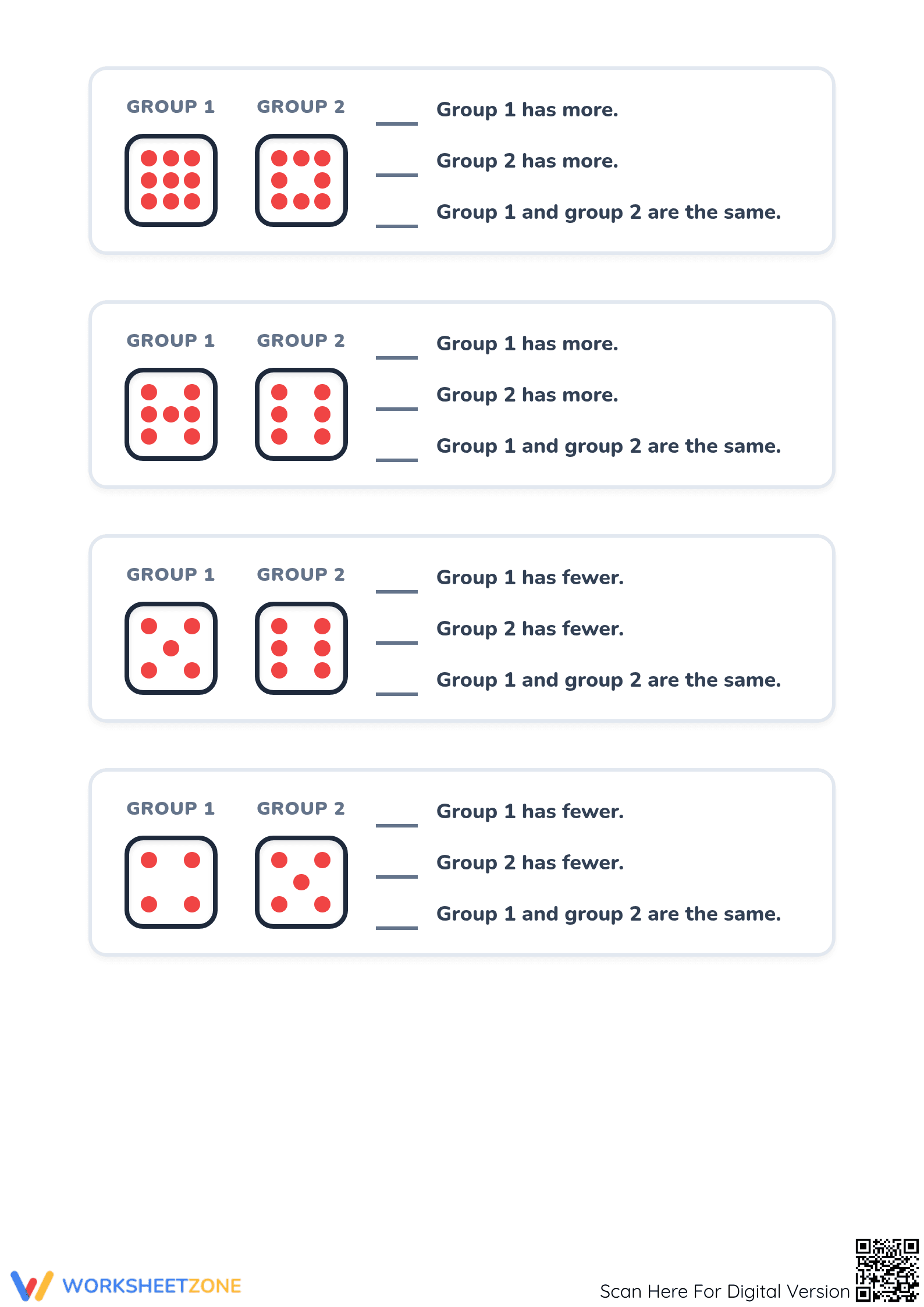 Printable Comparing Numbers Worksheet | Grade K Math - Page 2