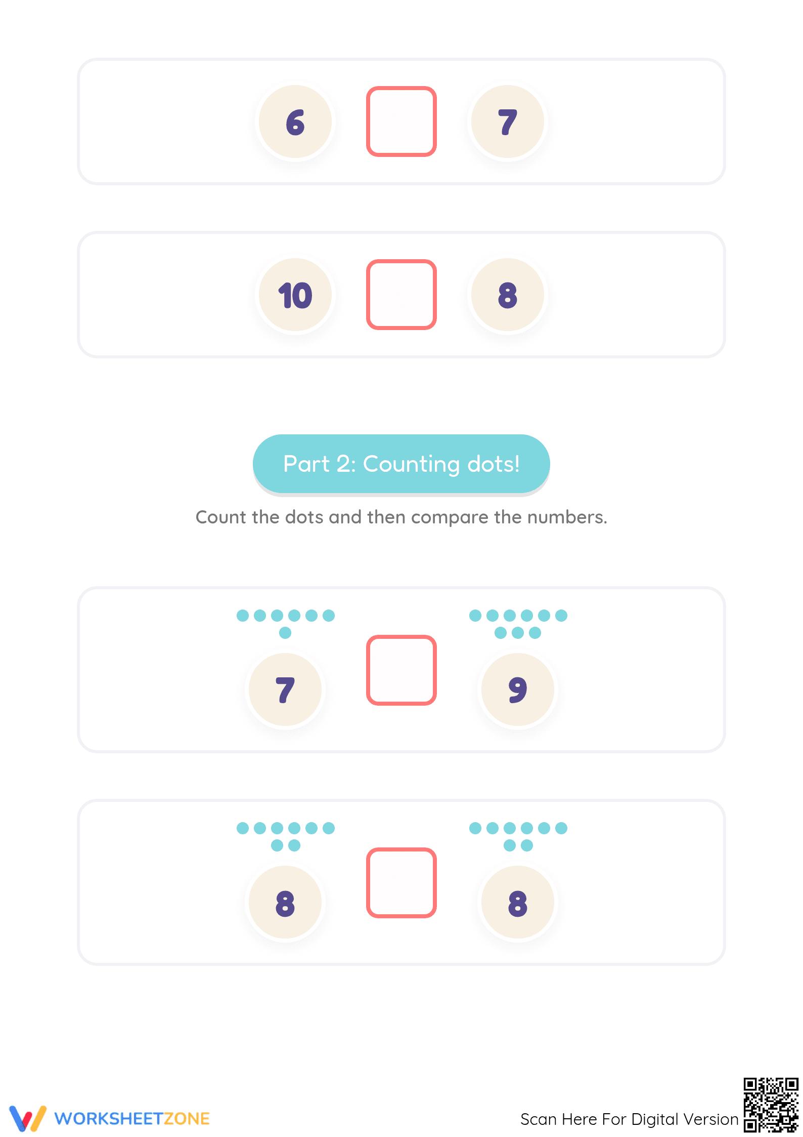 Grade 1 Number Comparison — Printable No-Prep Worksheet - Page 2