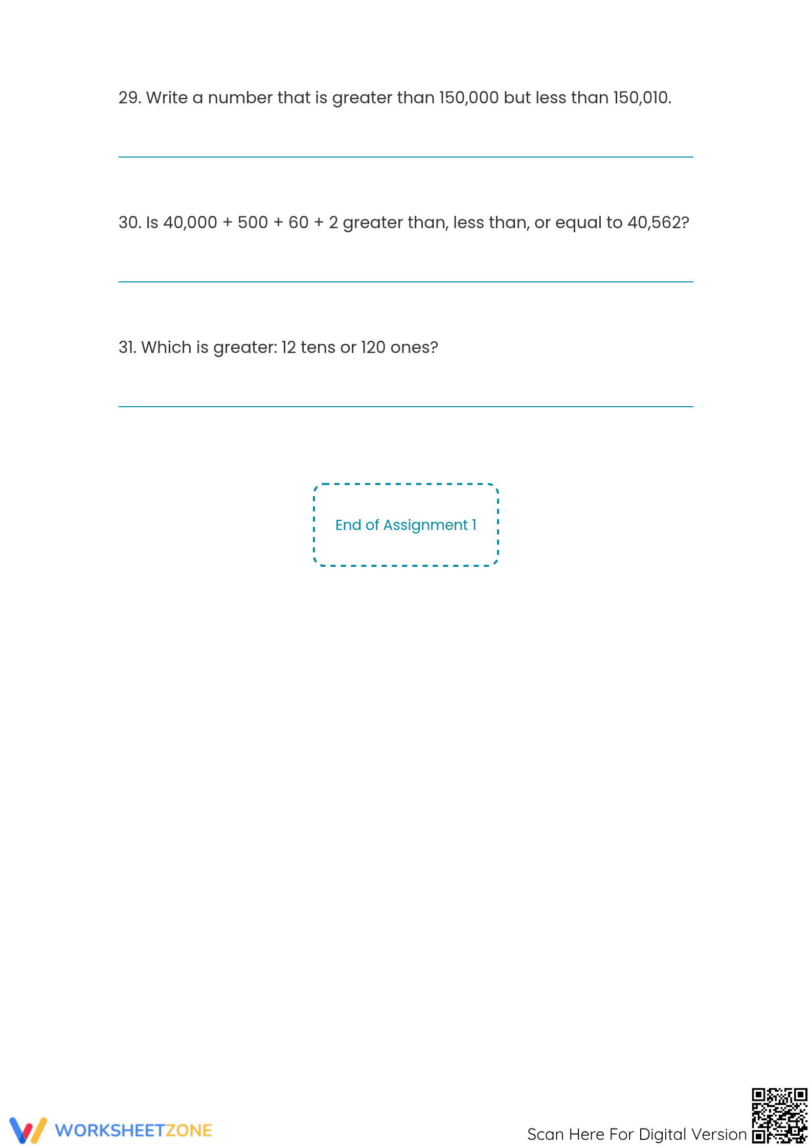 Grade 4 Number Comparison — Printable No-Prep Worksheet - Page 5