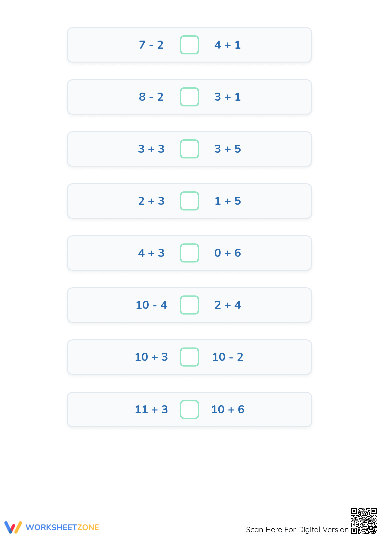 Comparing Expressions Worksheet | Essential Grade 2 Math - Page 2