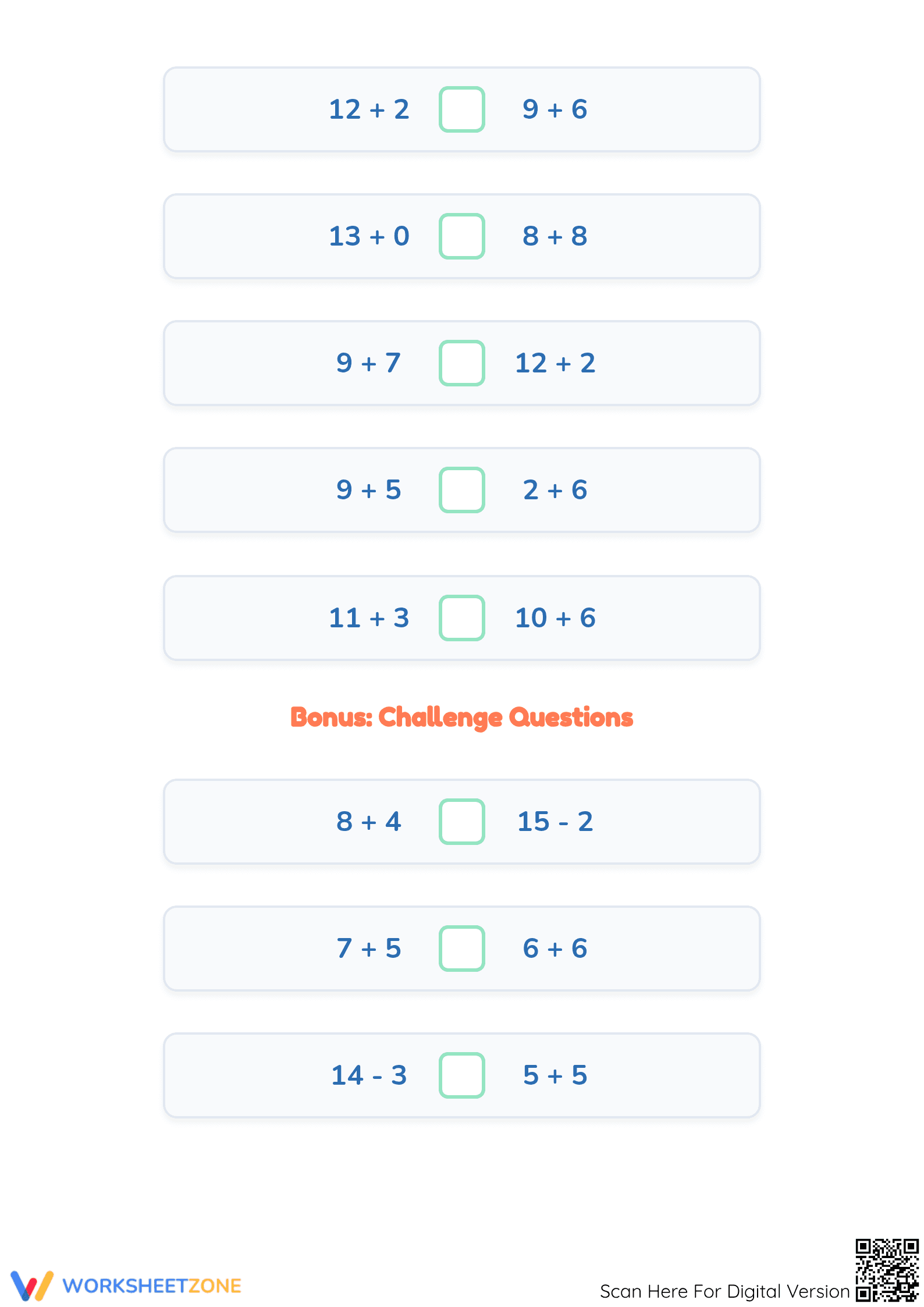 Comparing Expressions Worksheet | Essential Grade 2 Math - Page 3