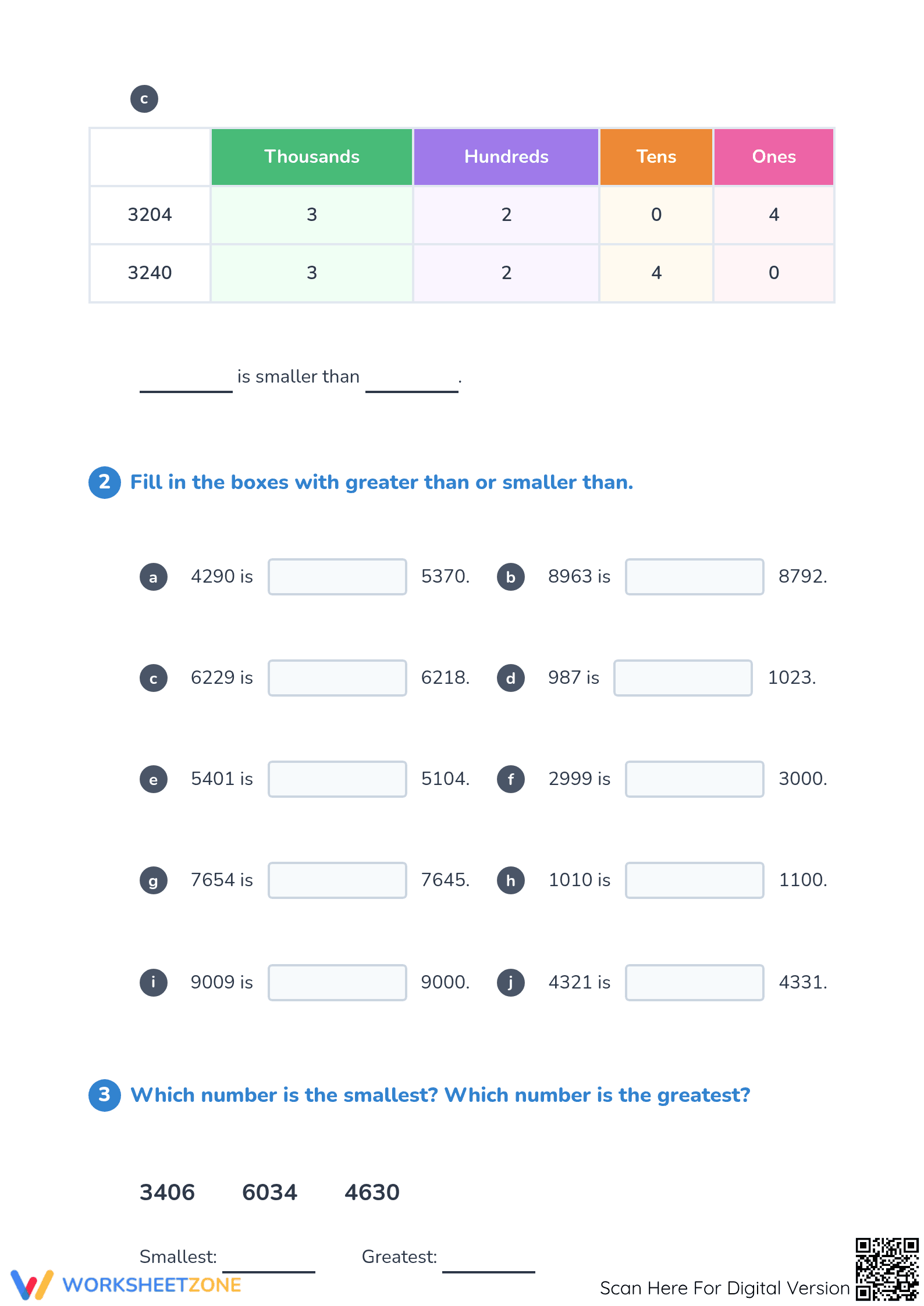 Essential Place Value to 1000 Comparison Worksheet | Grade 4 - Page 2