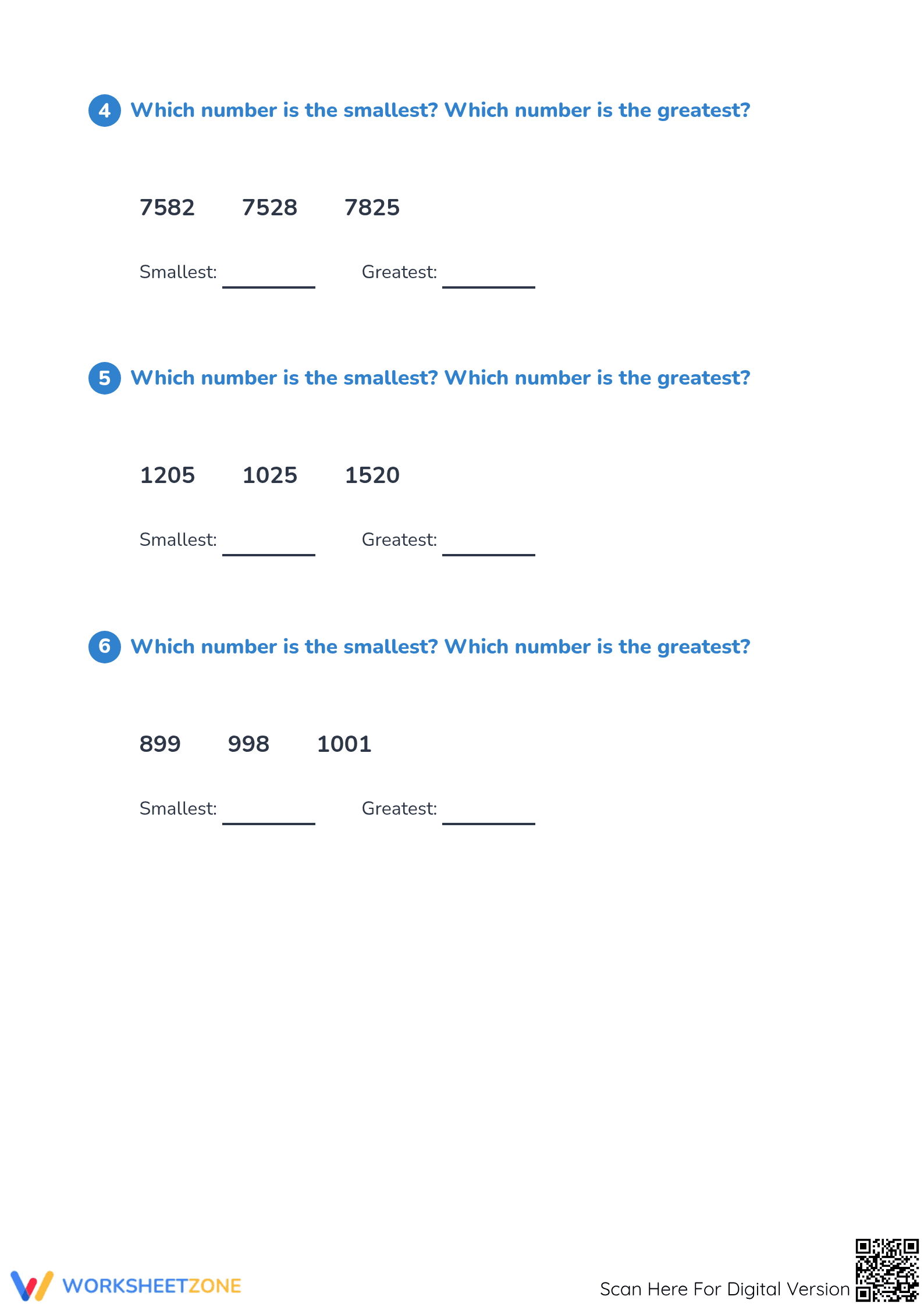 Essential Place Value to 1000 Comparison Worksheet | Grade 4 - Page 3