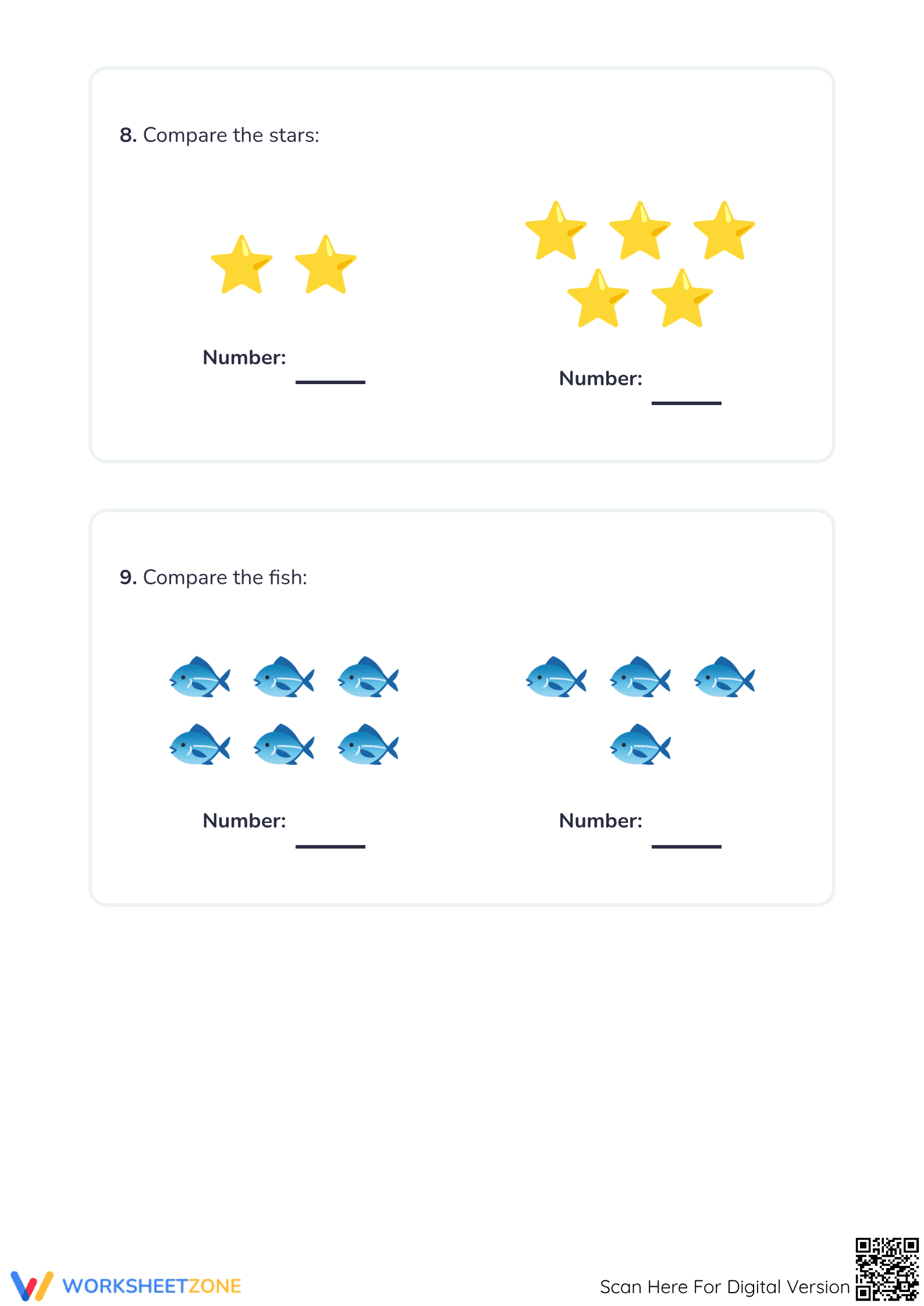Printable Comparing Sets Less Worksheet | Kindergarten Math - Page 5
